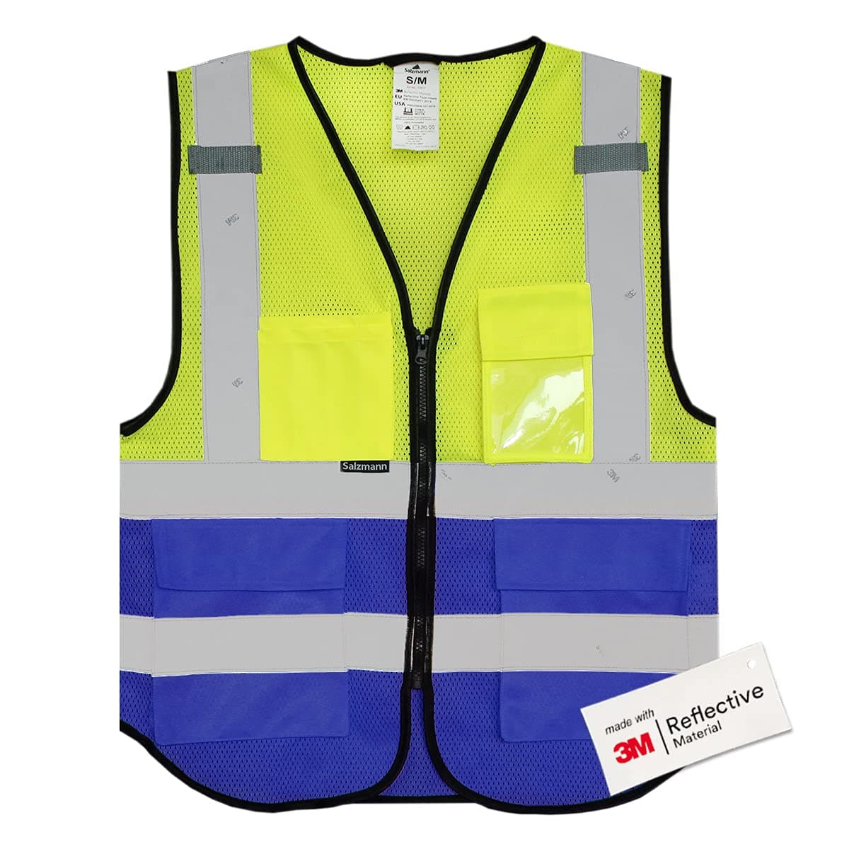 Salzmann Chaleco de Seguridad Multibolsillos | 14 Colores y 5 Tamaños | Hecho con cinta reflectante 3M — view 16