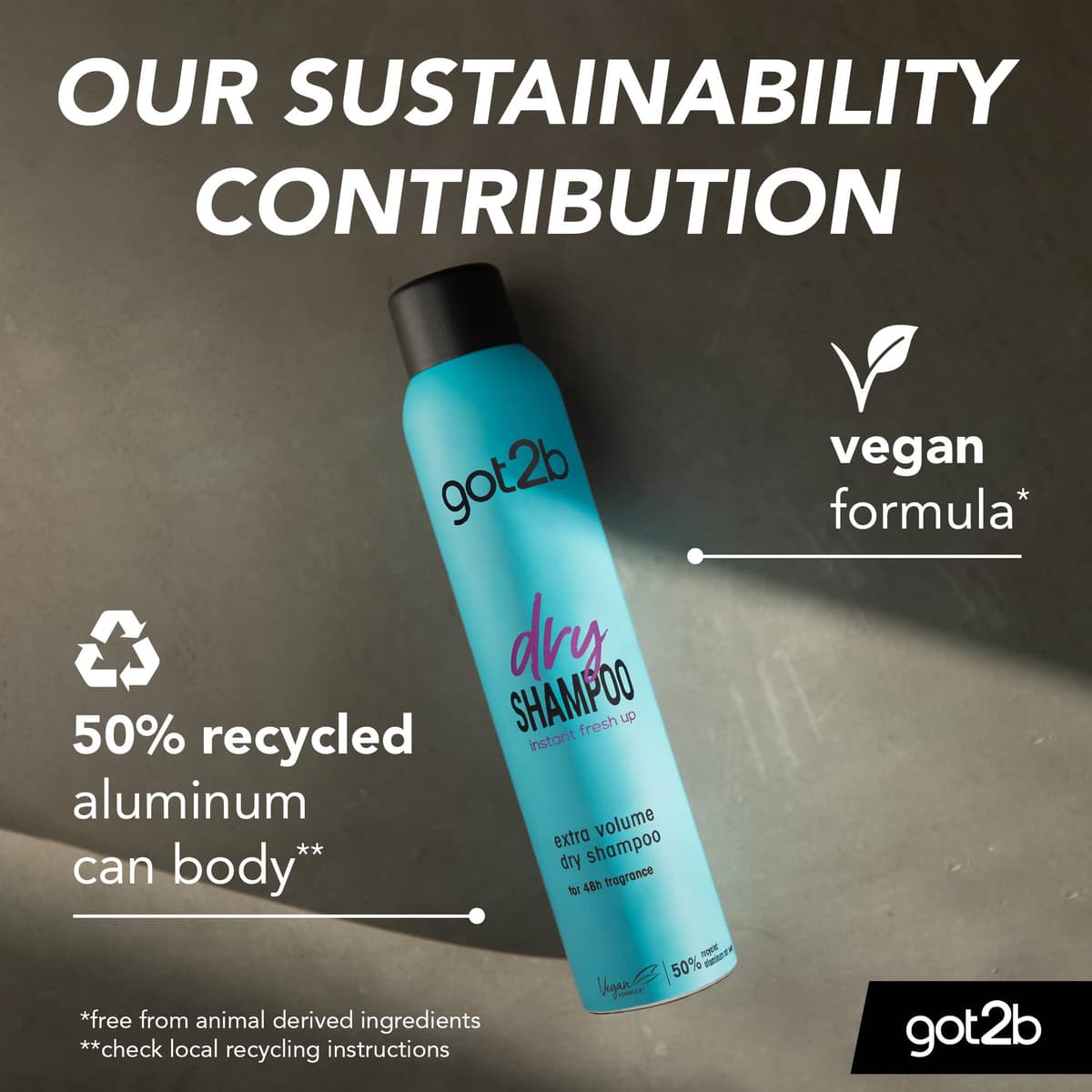 got2b Dry Shampoo Instant Fresh Up Extra Volume 200 ml, Cleans & Refreshes, Instant Fresh Up, for 24h Fragrance, Vegan Formula — view 4