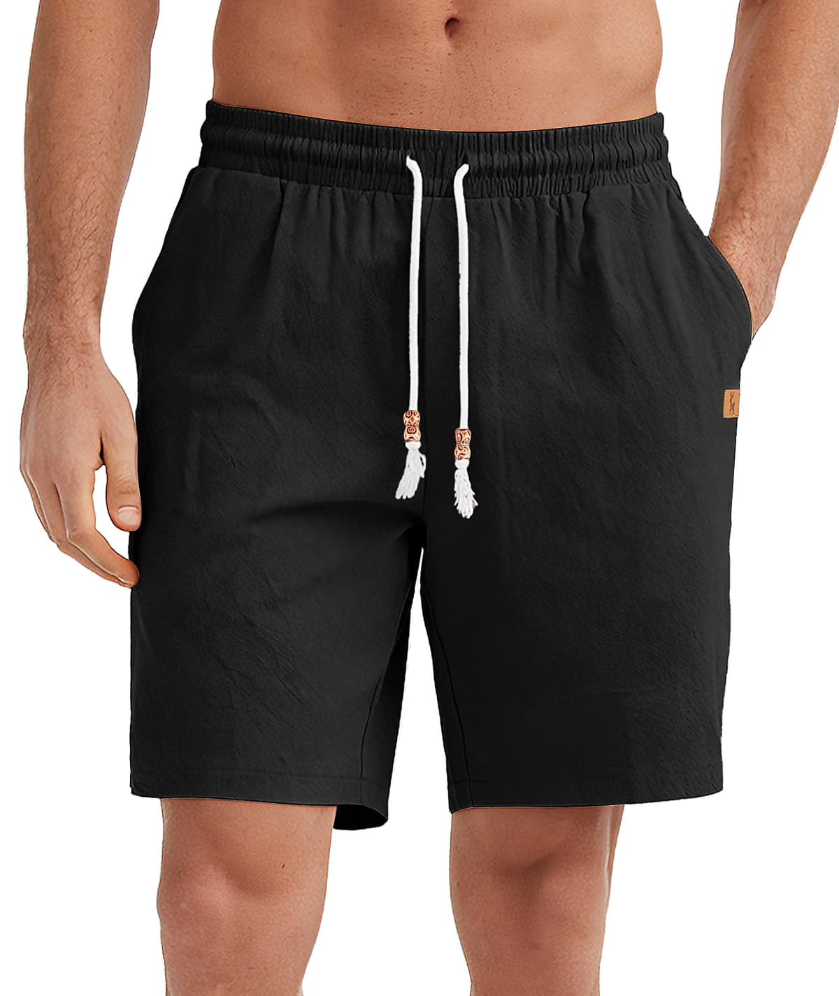 SwissWell Pantalones Cortos Hombre de Lino Bermudas Hombre Verano Casual Pantalón Corto Playa Vacaciones Shorts con Cintura Elástica y Bolsillo — view 8