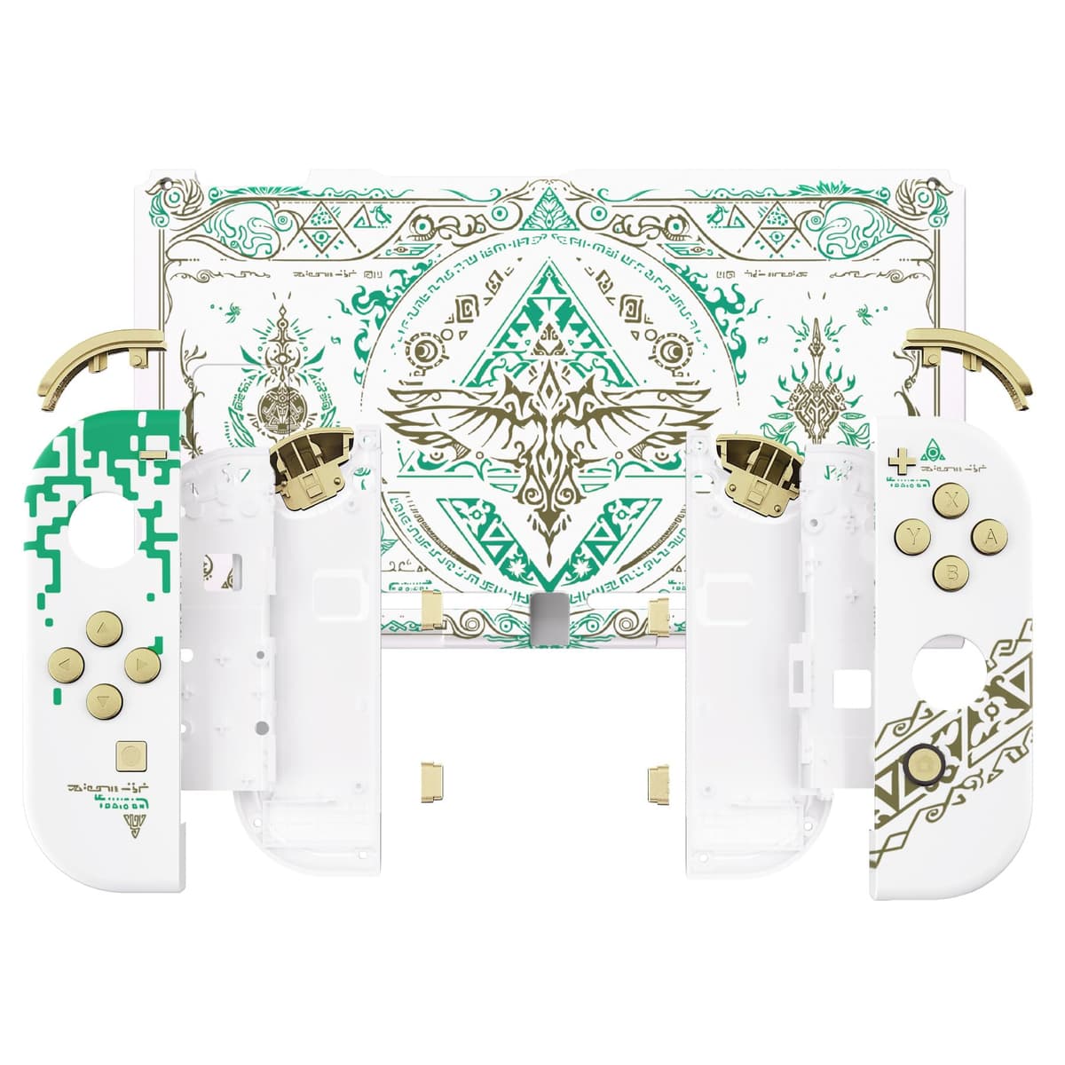 eXtremeRate Carcasa con Botones para Nintendo Switch - Funda Protectora de Reemplazo para Joycons y Consola, Shell Placa con Teclas para Nintendo Switch Accesorios (Tótem del Reino Blanco) — view 3
