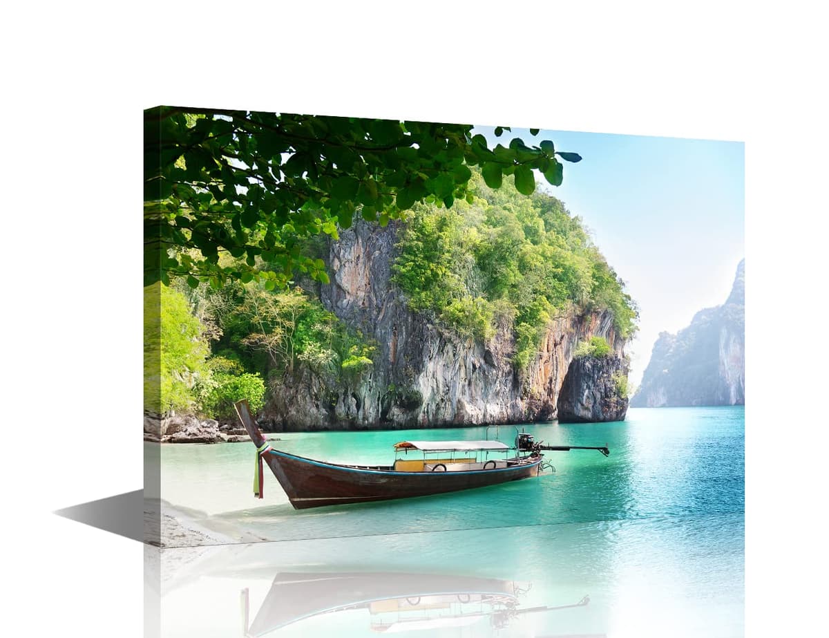 Wall Art for Living Room Beach Canvas Art Wall Decor Blue Sea Sunset Pictures Print on Canvas Natural Landscape Painting Seascape Artwork Stretched Framed Ready to Hang 12x18inch — view 47