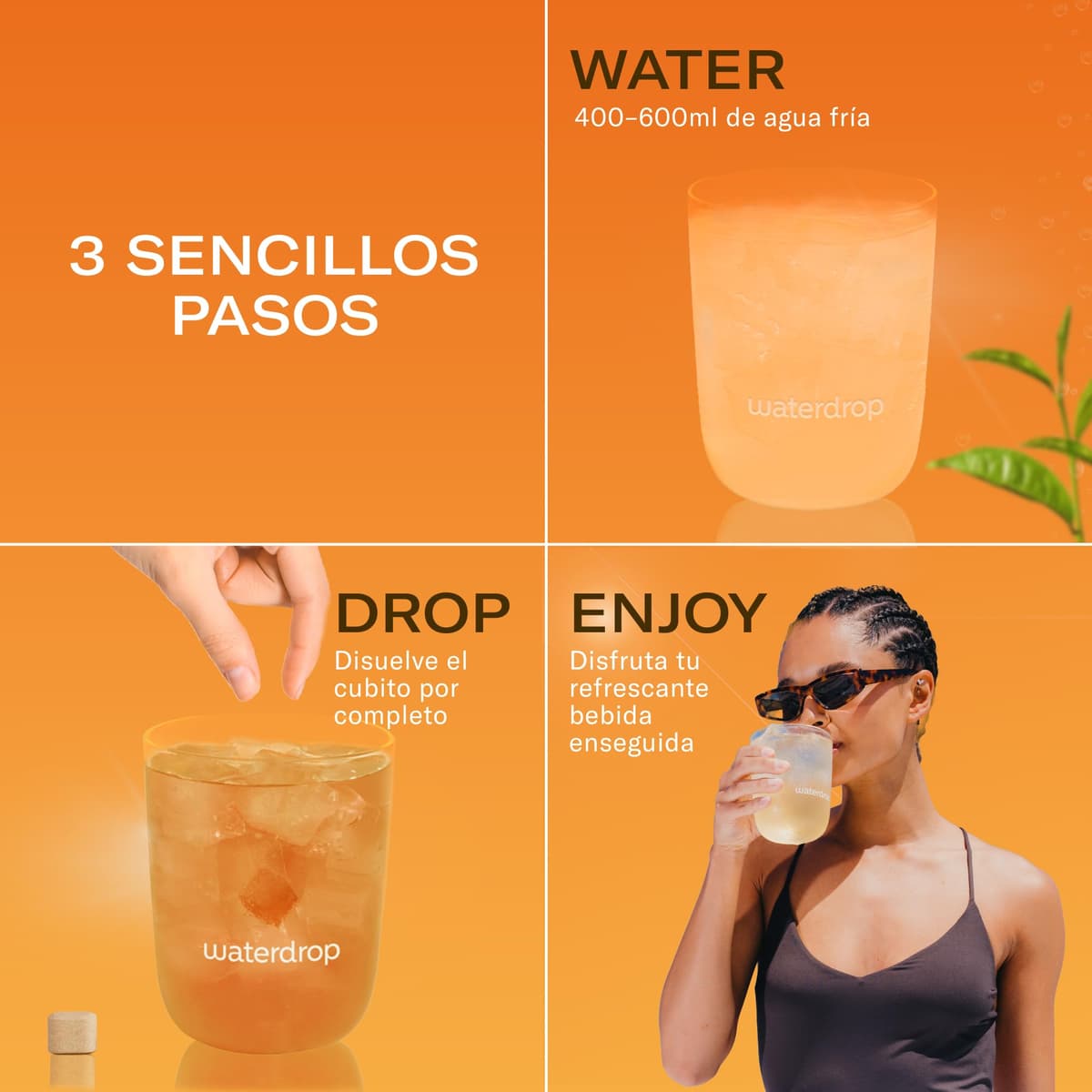 waterdrop® Microdrink, Té Frio MELOCOTÓN, 36 Pastillas Saborizantes Para Agua SIN AZÚCAR, Té NEGRO, Con VITAMINAS, Refresco Instantaneo Sin Calorias, Infusiones Variadas Polvo, Ice Tea — view 5