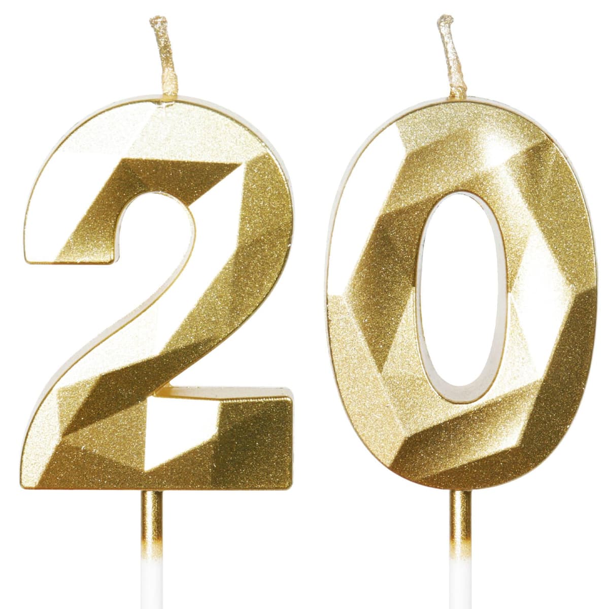 Yiran 50th Birthday Candles, Gold Number 50 Happy Birthday Candles, Cake Topper Decorations for Birthday Party, Wedding Anniversary Celebration Supply — view 126