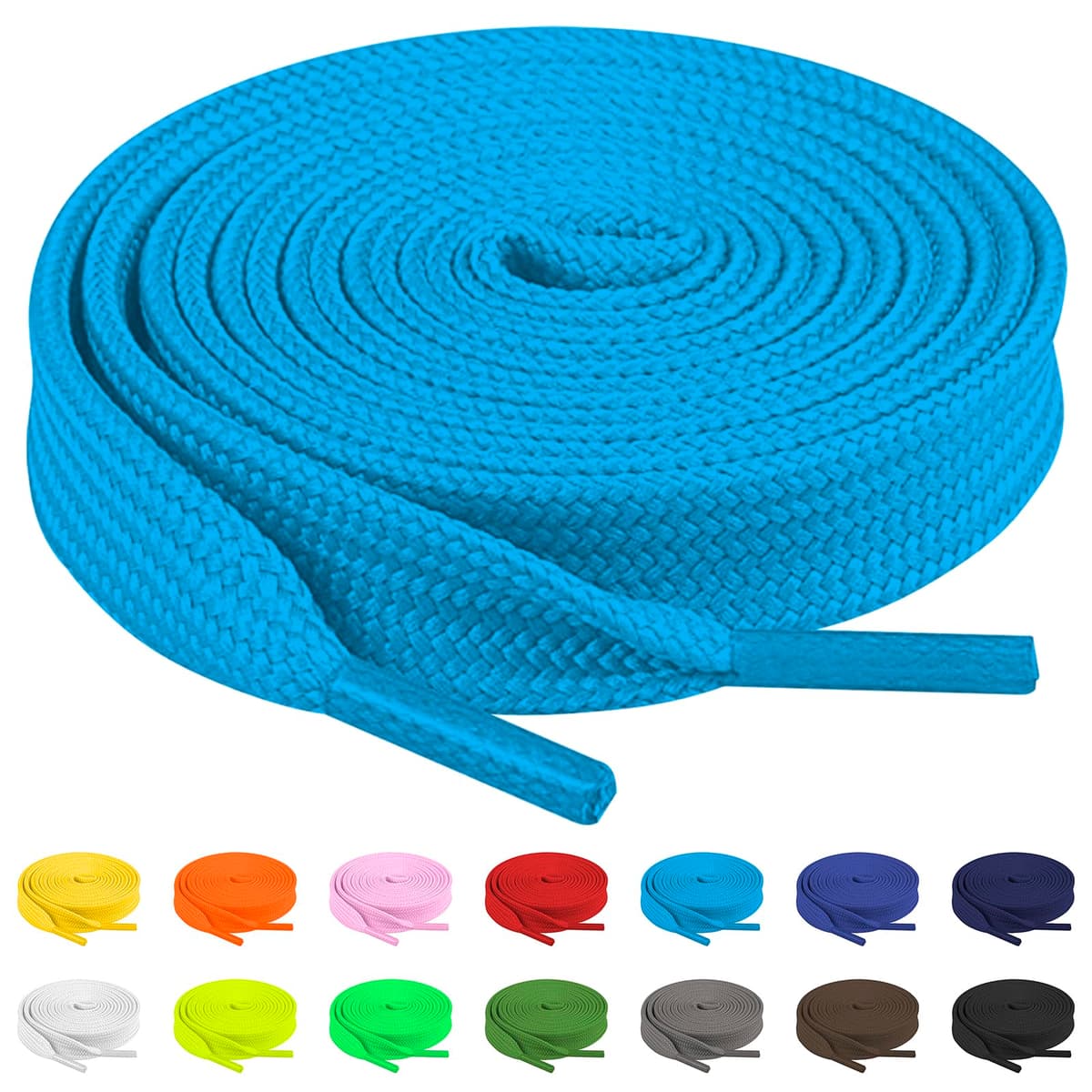 TBOC Cordones Planos para Calzado Zapatos Deportivas Zapatillas Botas Cordón Patines Fútbol Deportes [Ancho 8 mm] Compatibles con Converse Nike Adidas Panama Jack Vans — view 13