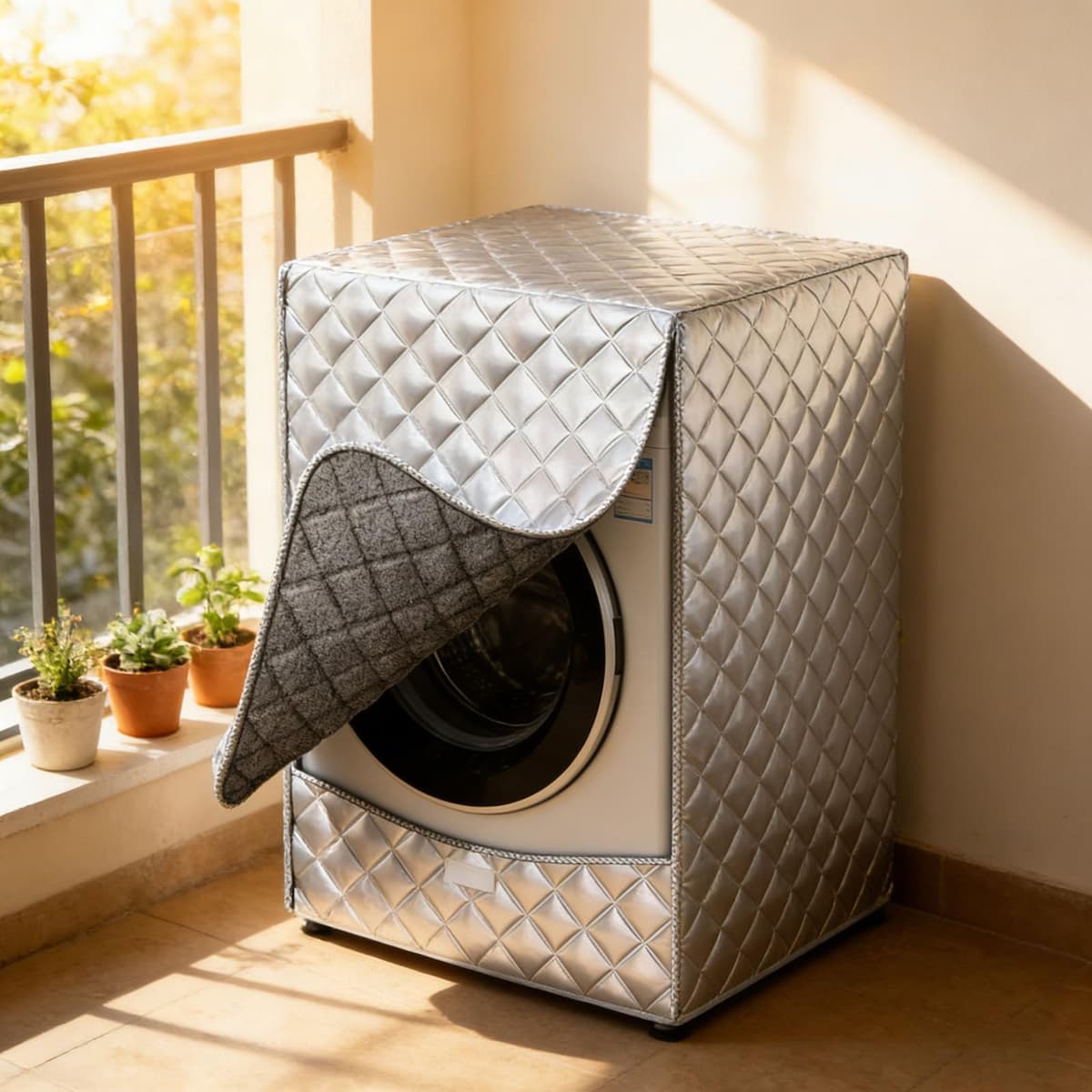 Washing Machine Cover - Front Loader Waterproof Washer - Oxford Cloth Tumble Dryer Cover | for Top Load Appliances Home Outdoor Bathroom Balcony (M) — view 5