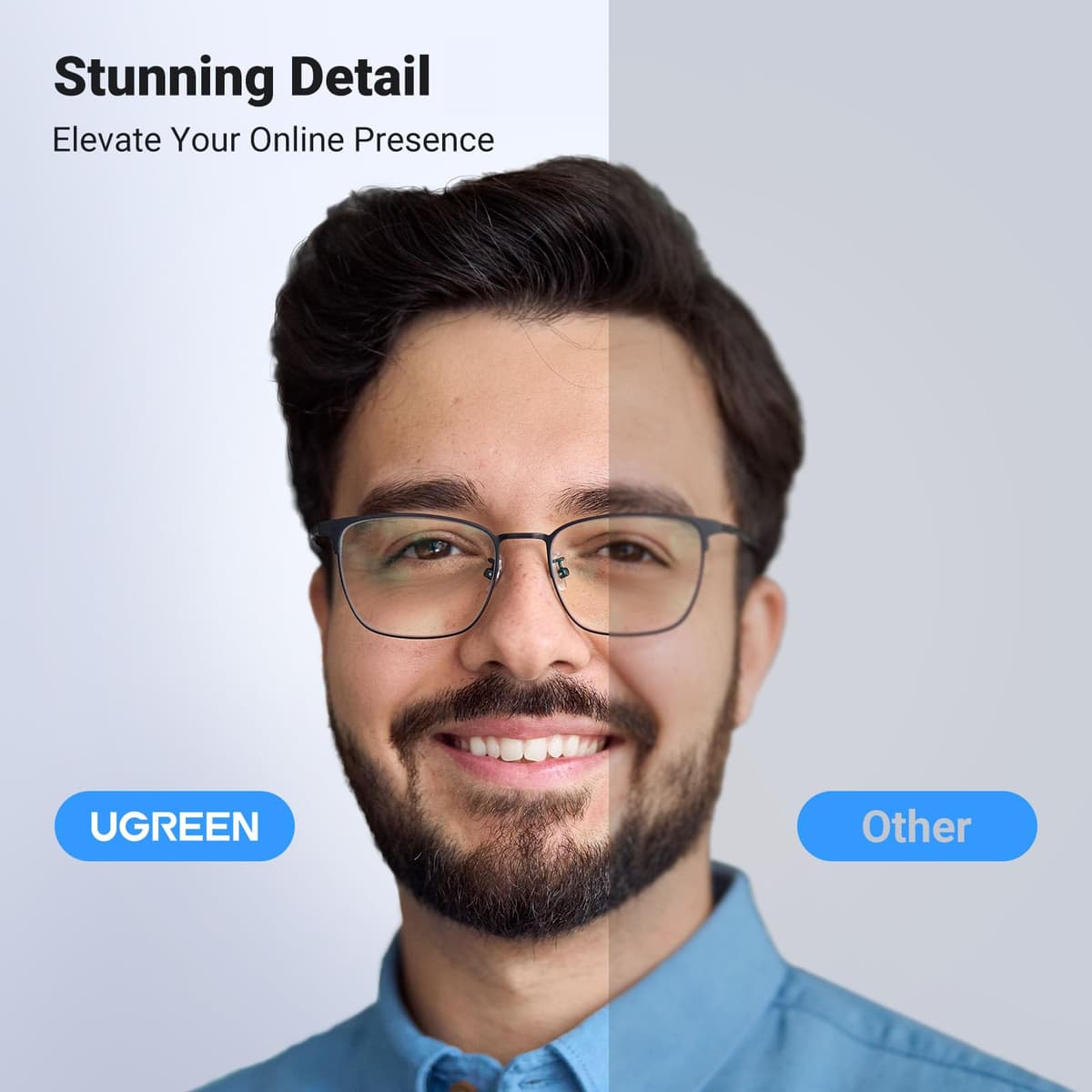 UGREEN Webcam for PC, Full HD 1080P/30fps Webcam for Laptop, Clear Stereo Audio Mics, Auto Light Correction, 85° View Web Cam USB Camera for Live Streaming, Video Calling, Conferences, Switch 2 — view 2