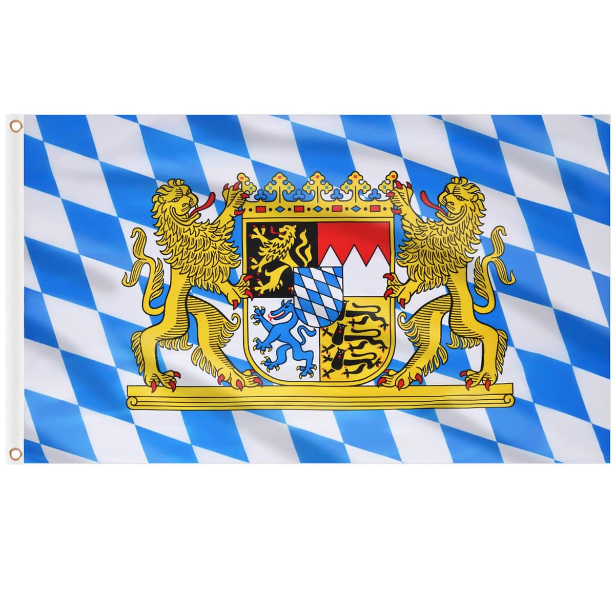 AhfuLife Bandera de España 90cm x 150cm, 2 Piezas Bandera Española con Agujeros de Latón en Ambos Lados, para Decoraciones de Fiestas, la Copa del Mundo, Día Nacional, Jardín, Calle — view 15