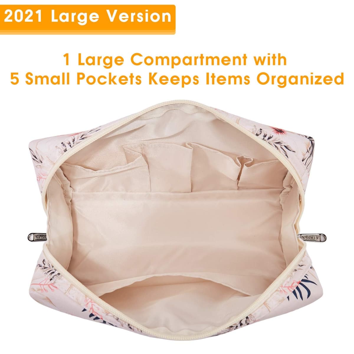 Narwey Neceser Maquillaje Mujer, Neceser Viaje Grande Bolsa de Maquillaje Organizador, Makeup Bag Bolsa de Aseo para Mujeres Niñas — view 3