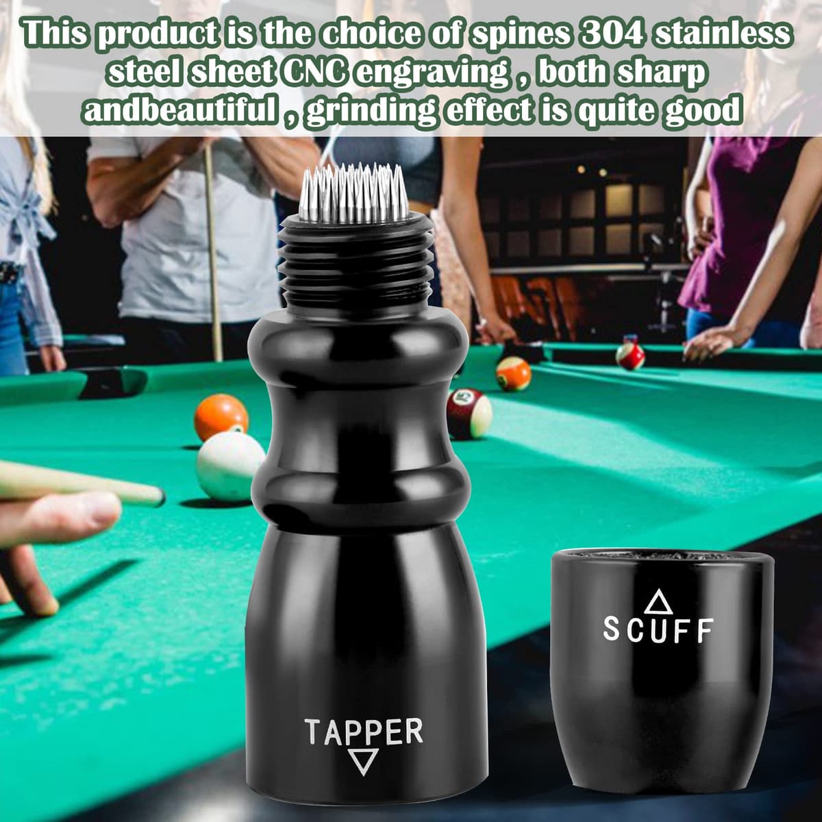 Thinp 1 Piece Herramienta de punta Billiard Cue Tool Black Billiard Cue Accessories Tip Billiard Cue Maintenance Tool, for Snooker Billiard Trimmer Tapper Repair Tool — view 5