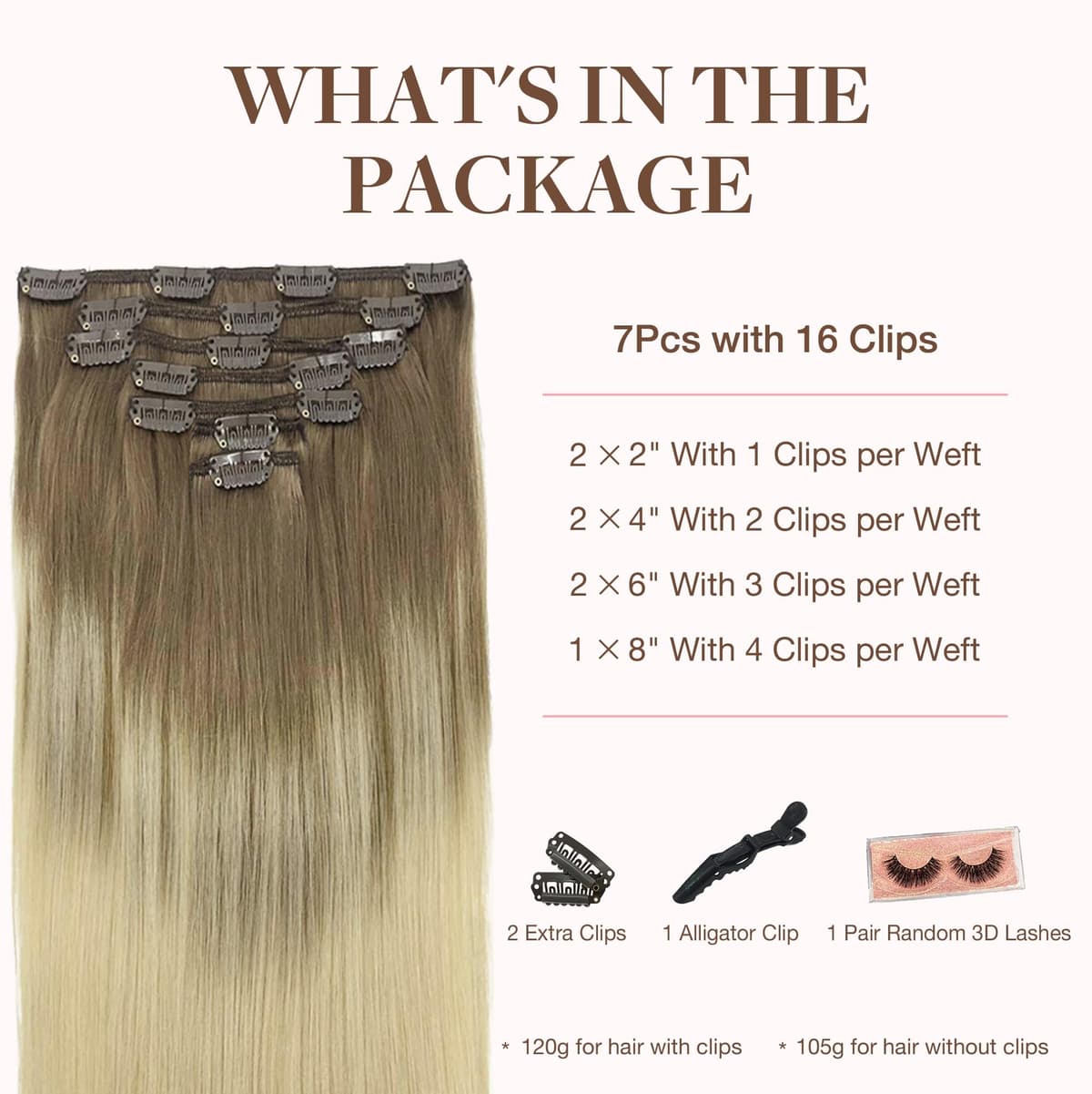 GOO GOO Clip in Hair Extensions Human Hair, 18inch 150g 9Pcs, #2 Dark Brown, Hair extensions for women, Human Hair Extensions Clip in — view 276