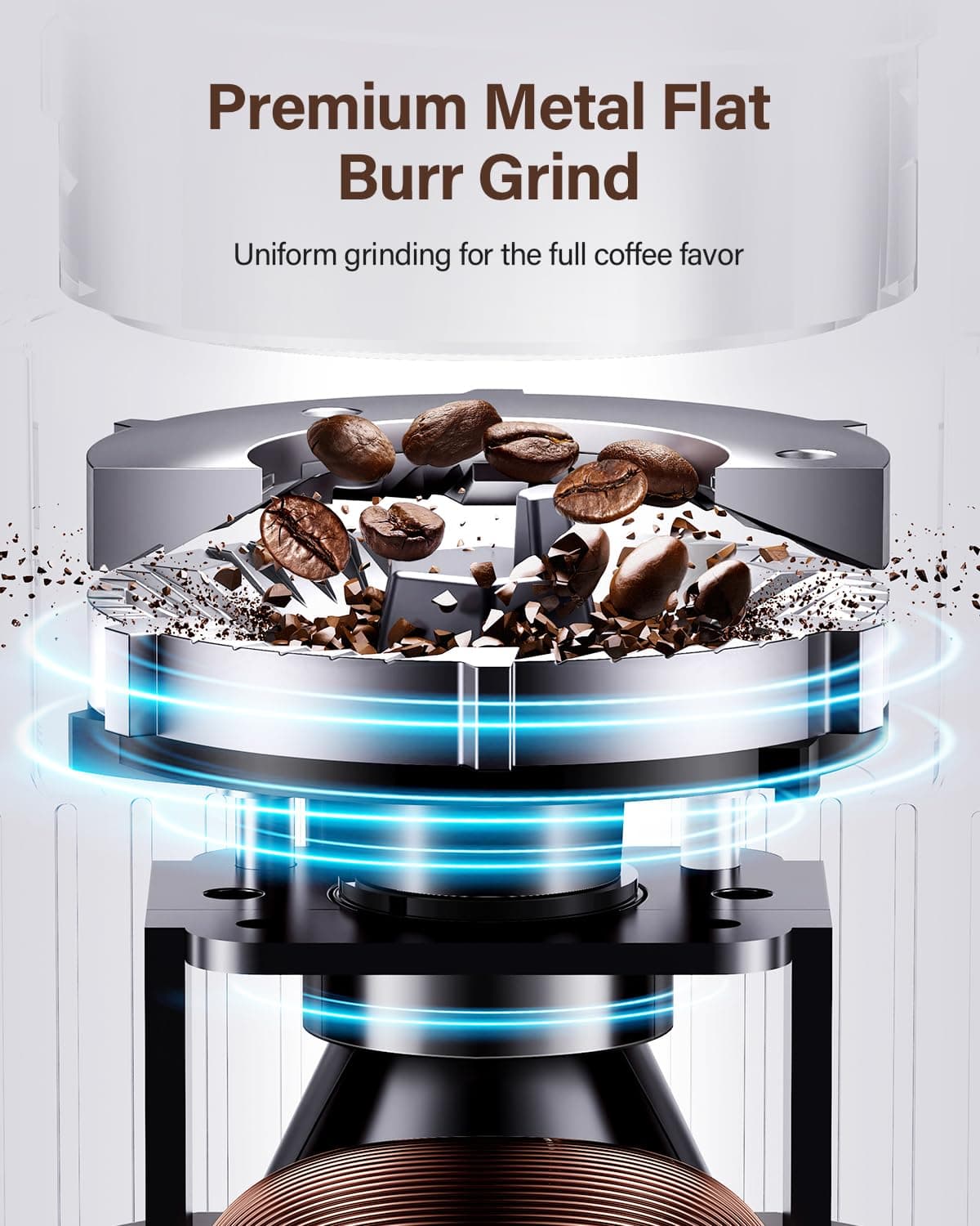 SHARDOR Burr Coffee Grinder Electric with 32 Grinding Sizes 3.0, Coffee Grinders for Home Use with 40 Seconds Adjustable Electronic Timer, Coffee Bean Grinder with Chamber Cleaning Button — view 2