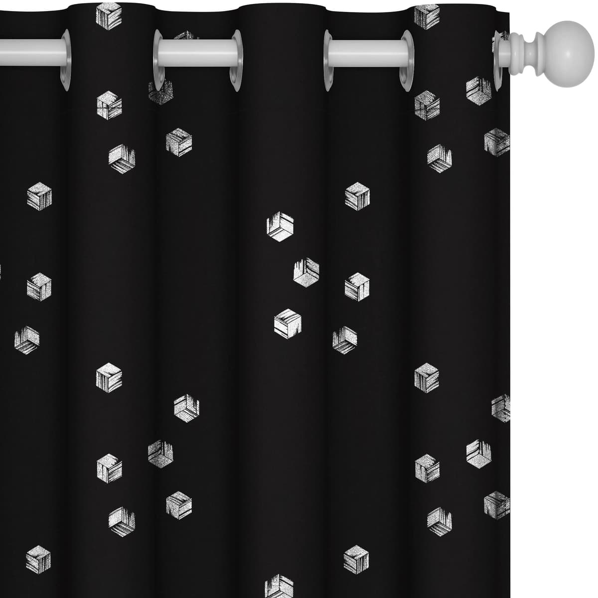 Deconovo Soft Dotted Line Foil Printed Blackout Curtains Thermal Insulated Curtains Eyelet Energy Efficiency Room Darkening Curtains for Bedroom 52 x 72 Inch Light Grey 2 Panels — view 33
