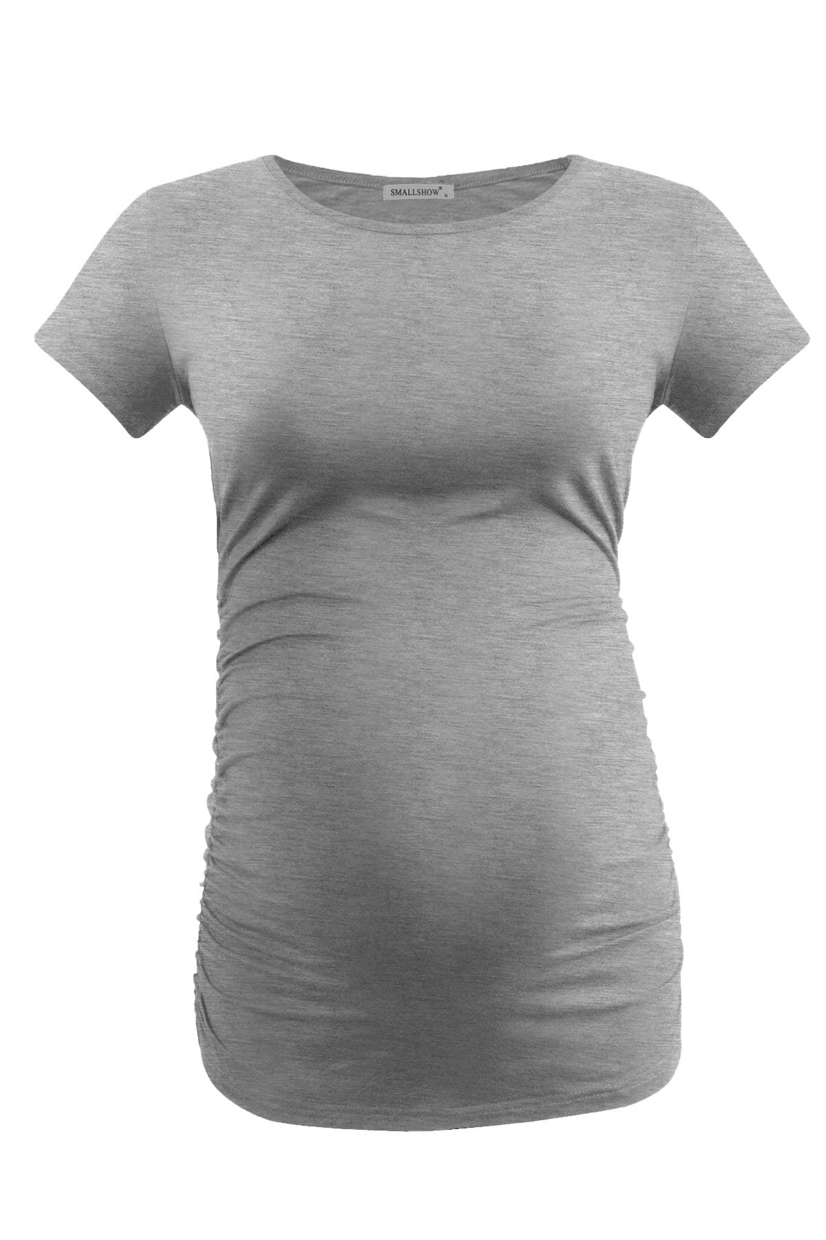 Smallshow Maternity Clothing Tops Side Ruched Pregnancy Clothes for Women 3-Pack — view 4