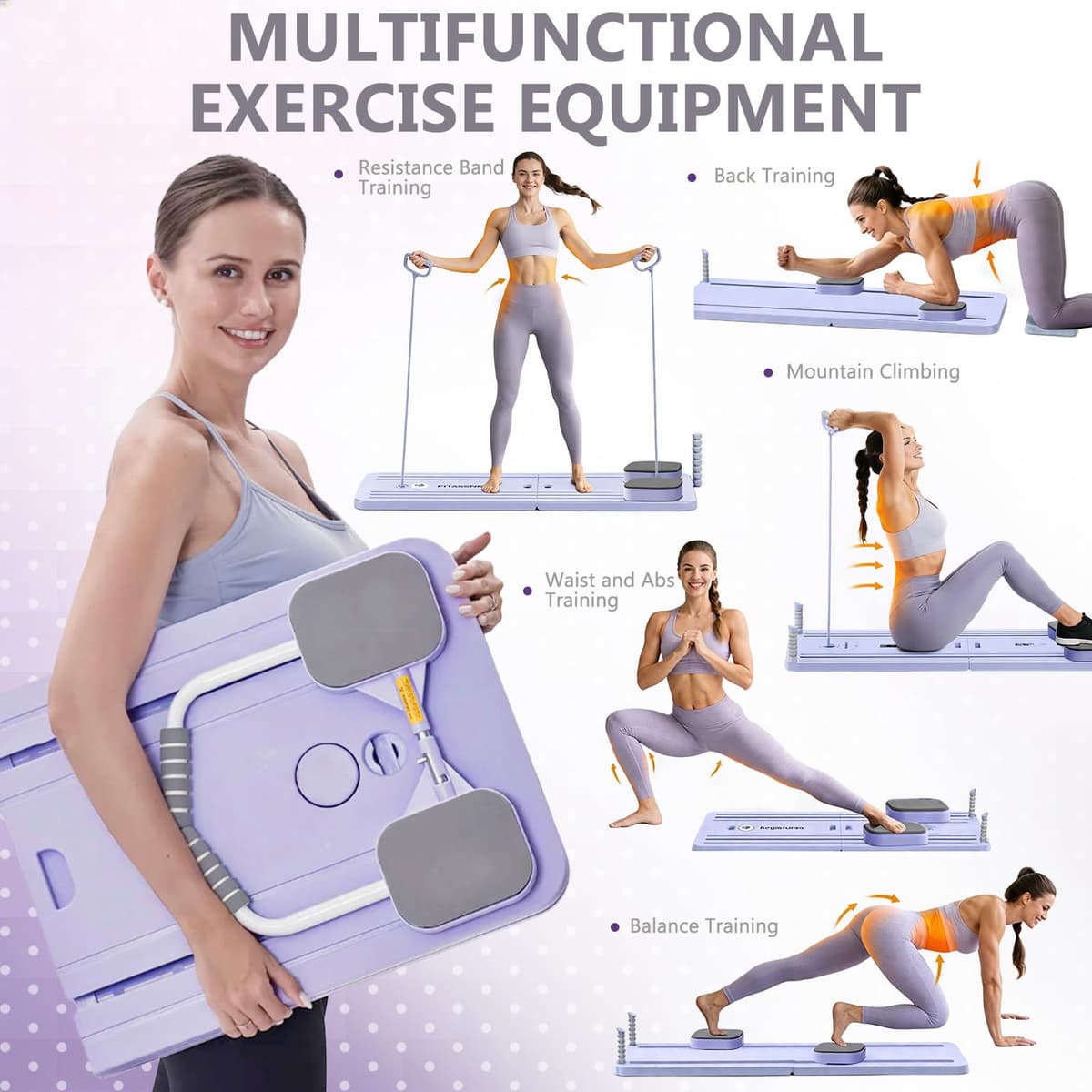 Pilates Reformer Board, Reforme Pilates Board, Kit Pilates para Casa, Kit De Fitness Multifuncional para Mujeres, Entrenamiento De Cuerpo Completo En Casa — view 2