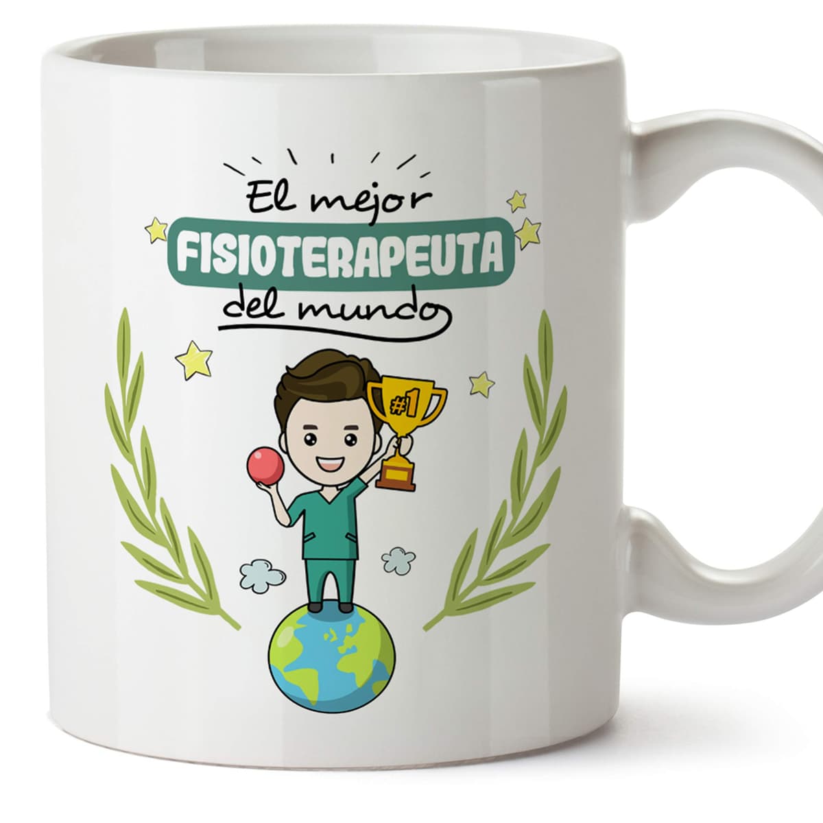 MUGFFINS Taza Fisioterapeuta Hombre (Mejor del Mundo) - Regalos Originales y Divertidos de Fisioterapia