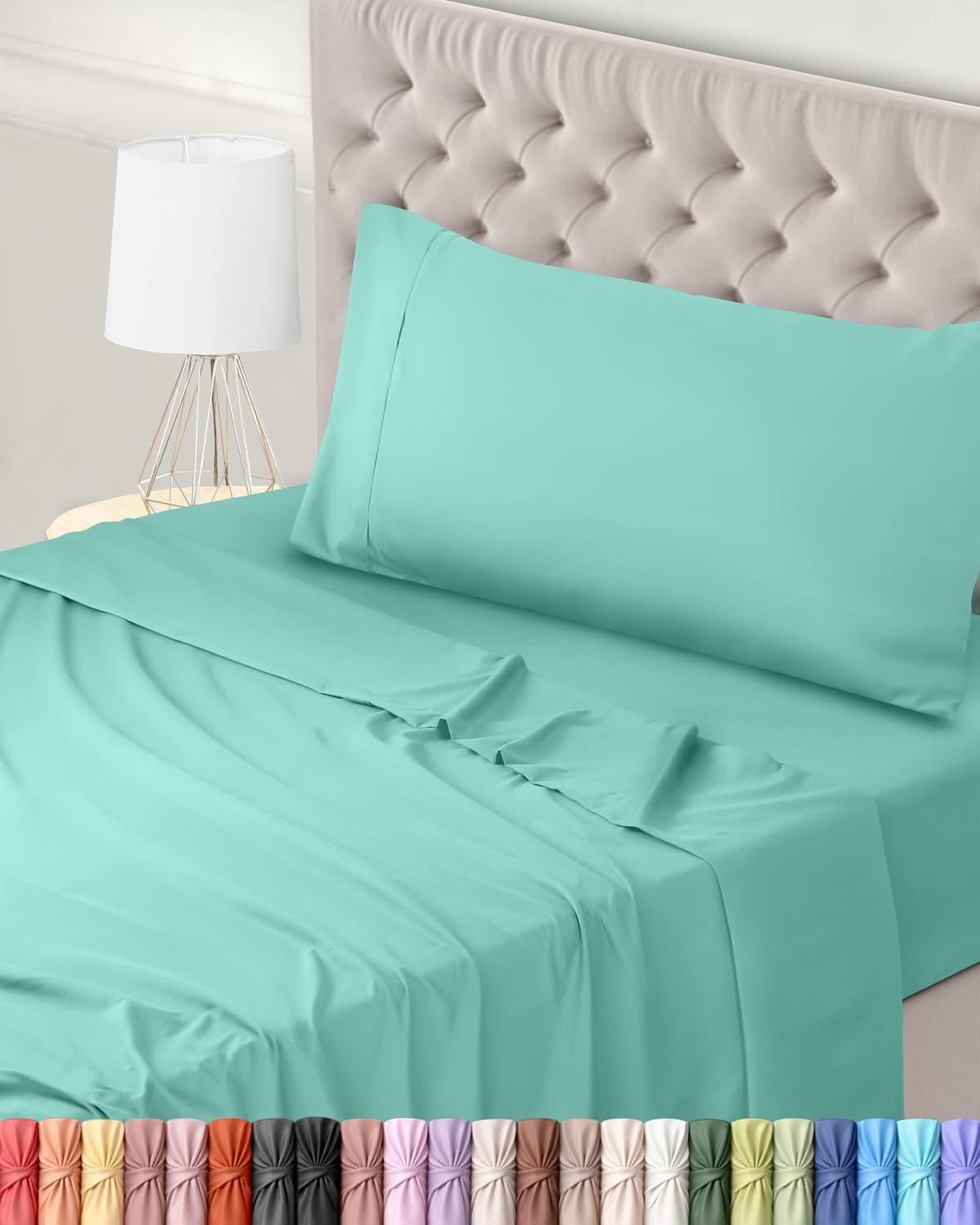 Utopia Bedding Juego de Sabanas 4 Piezas 150x200 - Poliéster Microfibra Cepillada - Oeko-Tex Certificado - Sábana Bajera, Sábana Plana y 2 Fundas de Almohada 50x75 (Cama 150, Blanco) — view 29