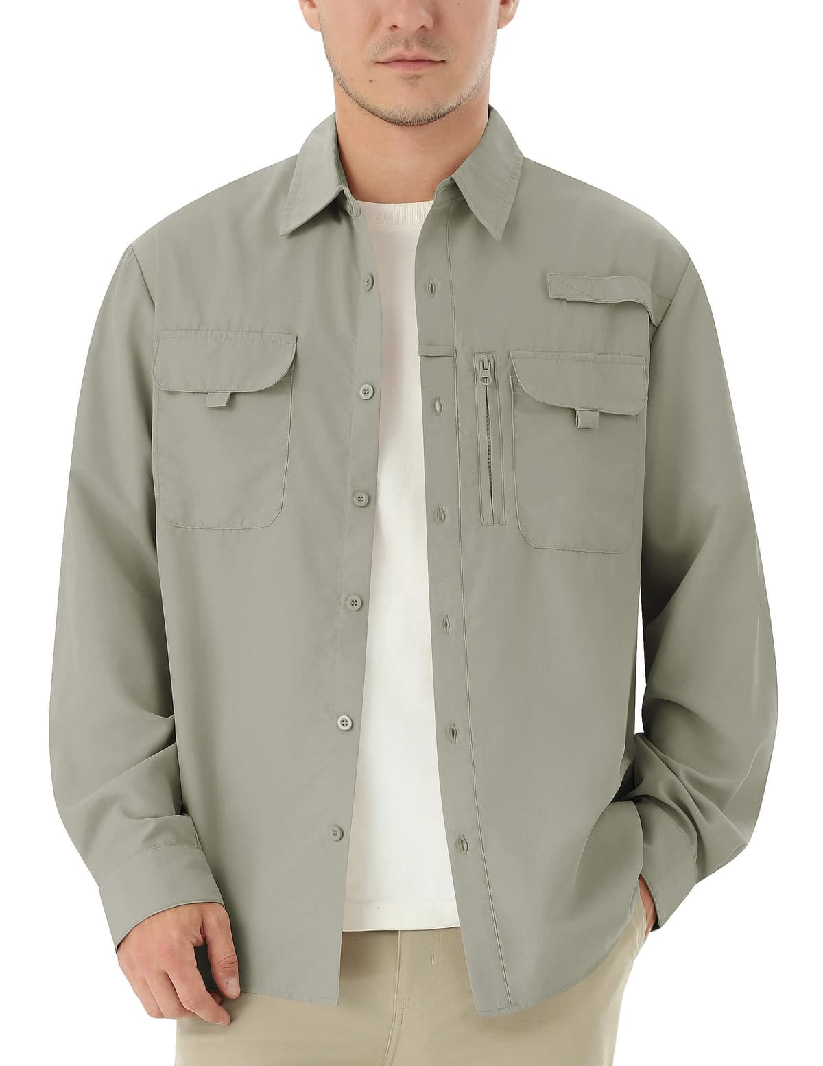 Camisa Hombre Casual Outdoor para Pesca y Senderismo, Camisa de Protección Solar UPF 50+ con Secado Rápido, Camisa Técnica Transpirable de Manga Larga para Viaje — view 2