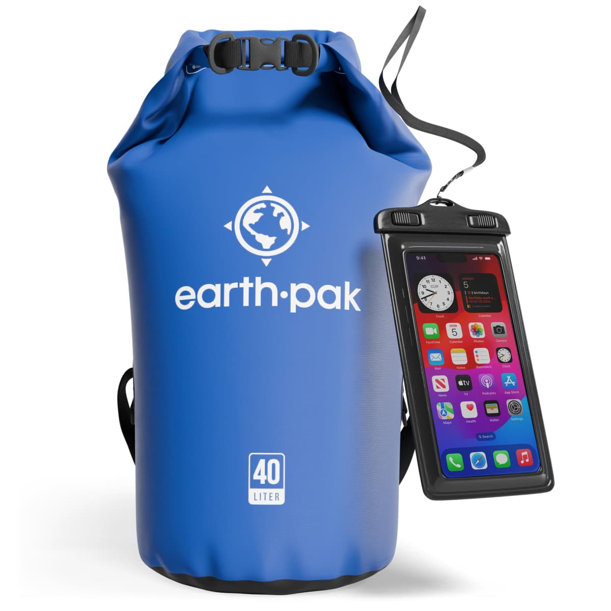 Earth Pak Waterproof Dry Bag - Roll Top Waterproof Backpack Sack Keeps Gear Dry for Kayak with Waterproof Phone Case — view 29