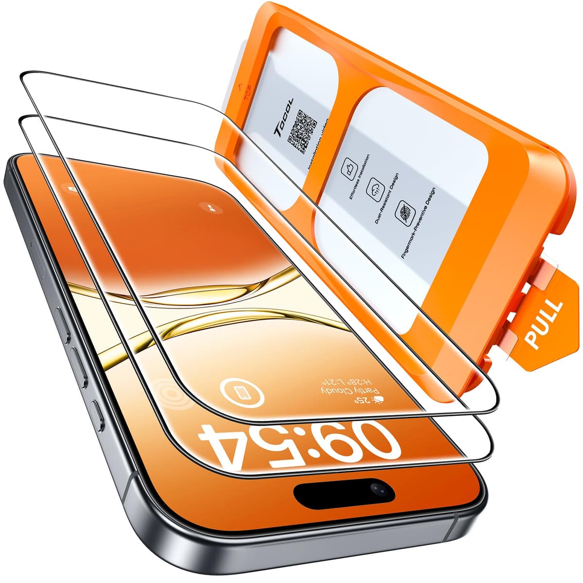 TOCOL Protector Pantalla para iPhone 17 Pro Max, Alineación Automática para Una Instalación Rápida, Cristal Templado de Dureza 9H Inastillable, HD Transparente, 2 Piezas — view 43