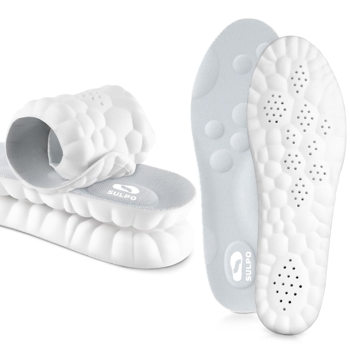 SULPO SPORT Plantillas memory foam para deporte, trabajo y uso diario - Plantillas fascitis plantar - Plantillas ortopédicas transpirables, amortiguadoras y ligeras - 40-41 / M - Negro — view 7