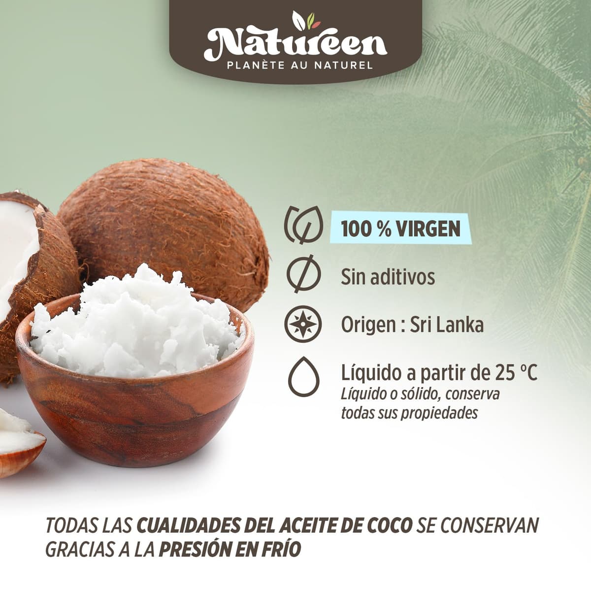 Aceite de Coco Virgen Orgánico 1 L - PRENSADO EN FRIO - Ideal para Cocinar - Ingredientes Naturales - Virgen Extra - Hidrata Piel y Cabello - Apto para Veganos — view 7