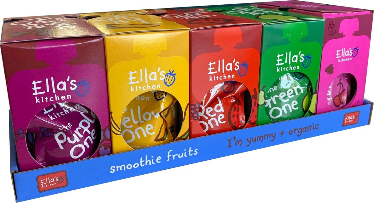 Ella's Kitchen Organic Fruit Smoothie Assortment, (Red, Purple, Green, Yellow and Pink), Pack of 25 Pouches — view 3