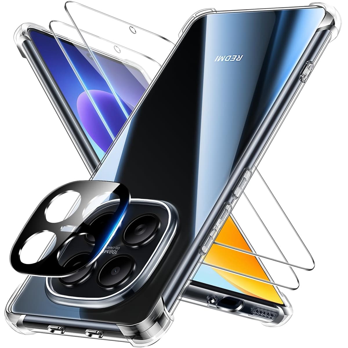FLLAO 4 en 1 Funda para iPhone 15 con 2 Protector Pantalla y 1 Protector Lente Cámara, [Almohadilla de Aire integrada] Antigolpes Antiarañazos Carcasa 6,1 Pulgadas, Transparente — view 131