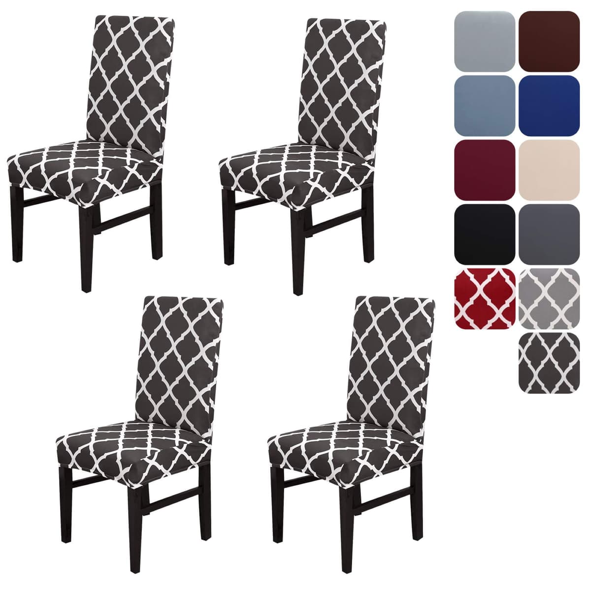 Dining Room Chair Covers Slipcovers Set of 4, Stretch Removable Washable Dining Chair Protector Decoration Cover Seat Slipcover for Hotel, Ceremony, Banquet, Kitchen, Restaurant, Home — view 45