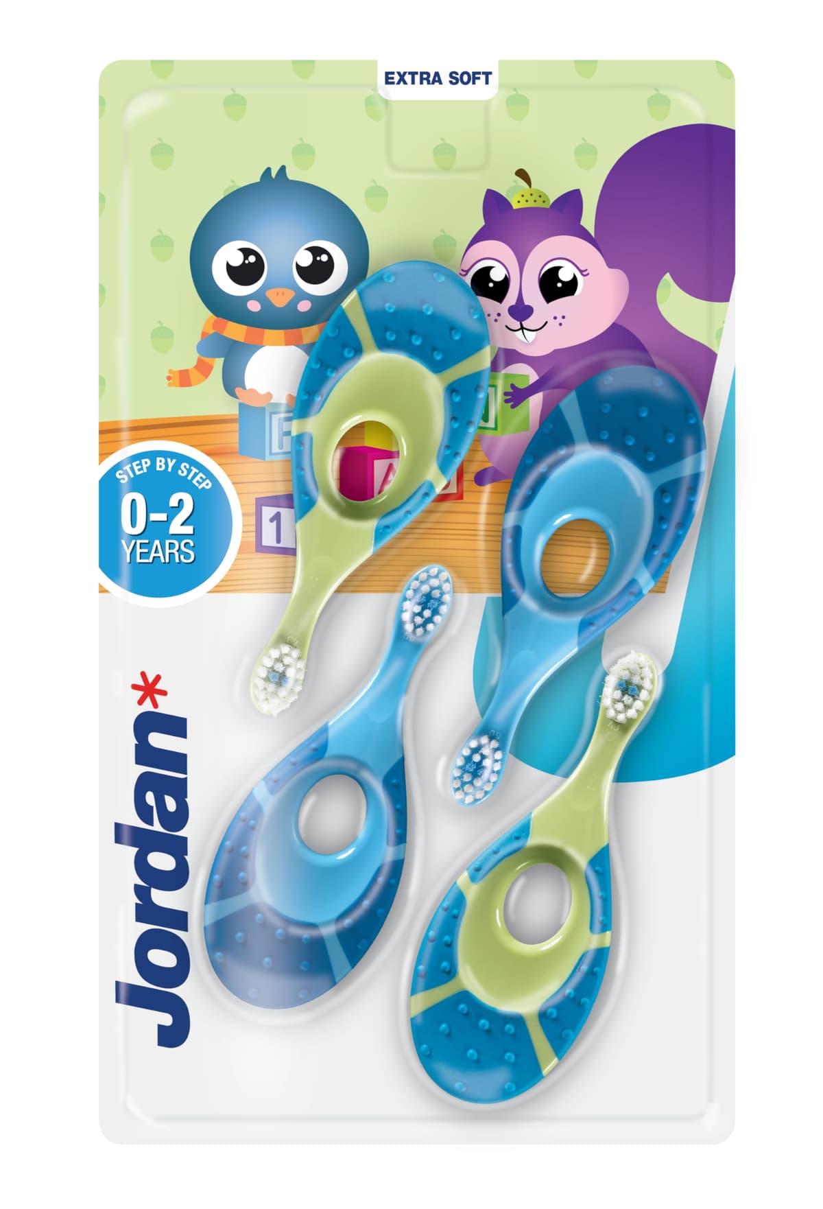 Jordan ® | Step 1 | Cepillo de dientes para bebé 0-2 años | Original con cerdas extra suaves, anillo de mordida suave para encías y fácil agarre | Pack 2 Unidades | Multicolor — view 11