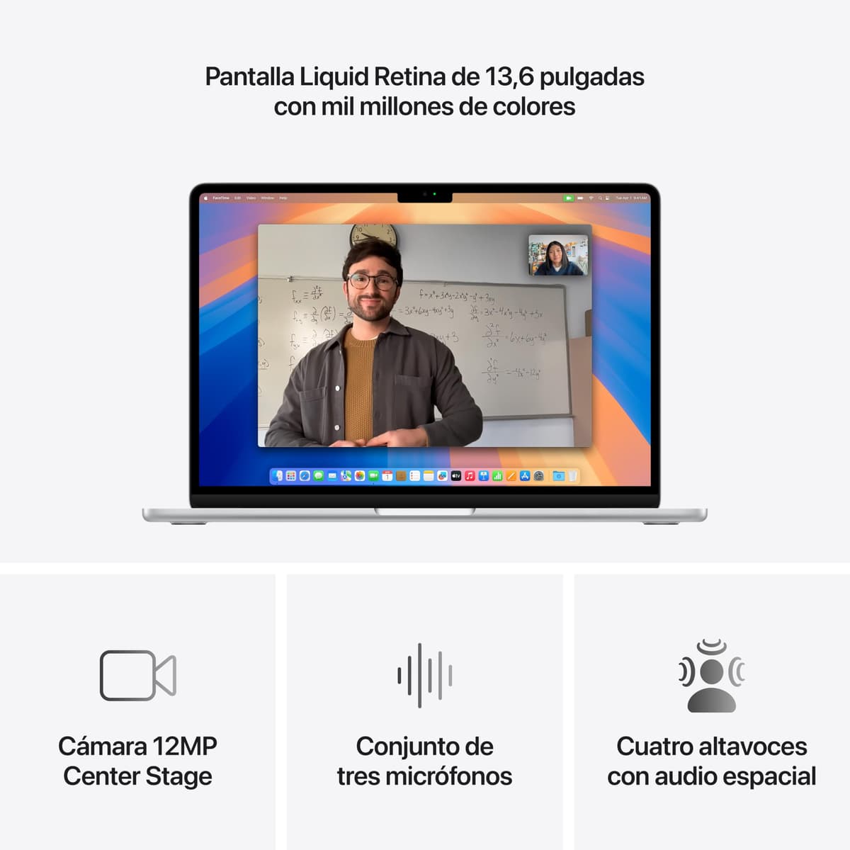 Apple 2025 MacBook Air de 13 Pulgadas con Chip M4: diseñado para Apple Intelligence, Pantalla Liquid Retina de 13,6 Pulgadas, 16 GB de Memoria unificada, 256 GB SSD, Teclado español; Plata — view 3