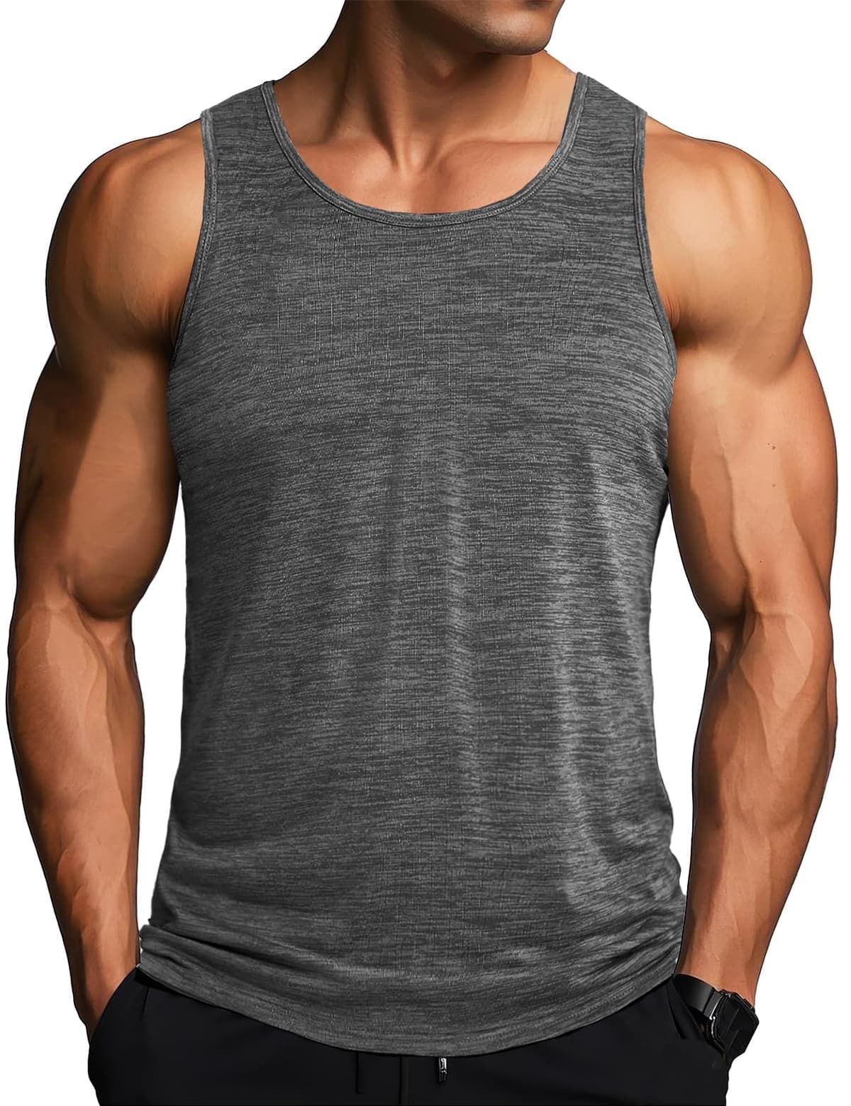 MAGCOMSEN Camiseta Tirantes Hombre Running Entrenamiento Deportiva Ropa Gimnasio Chaleco Secado Rápido UPF 50+ Camiseta sin Mangas para Hombre — view 8