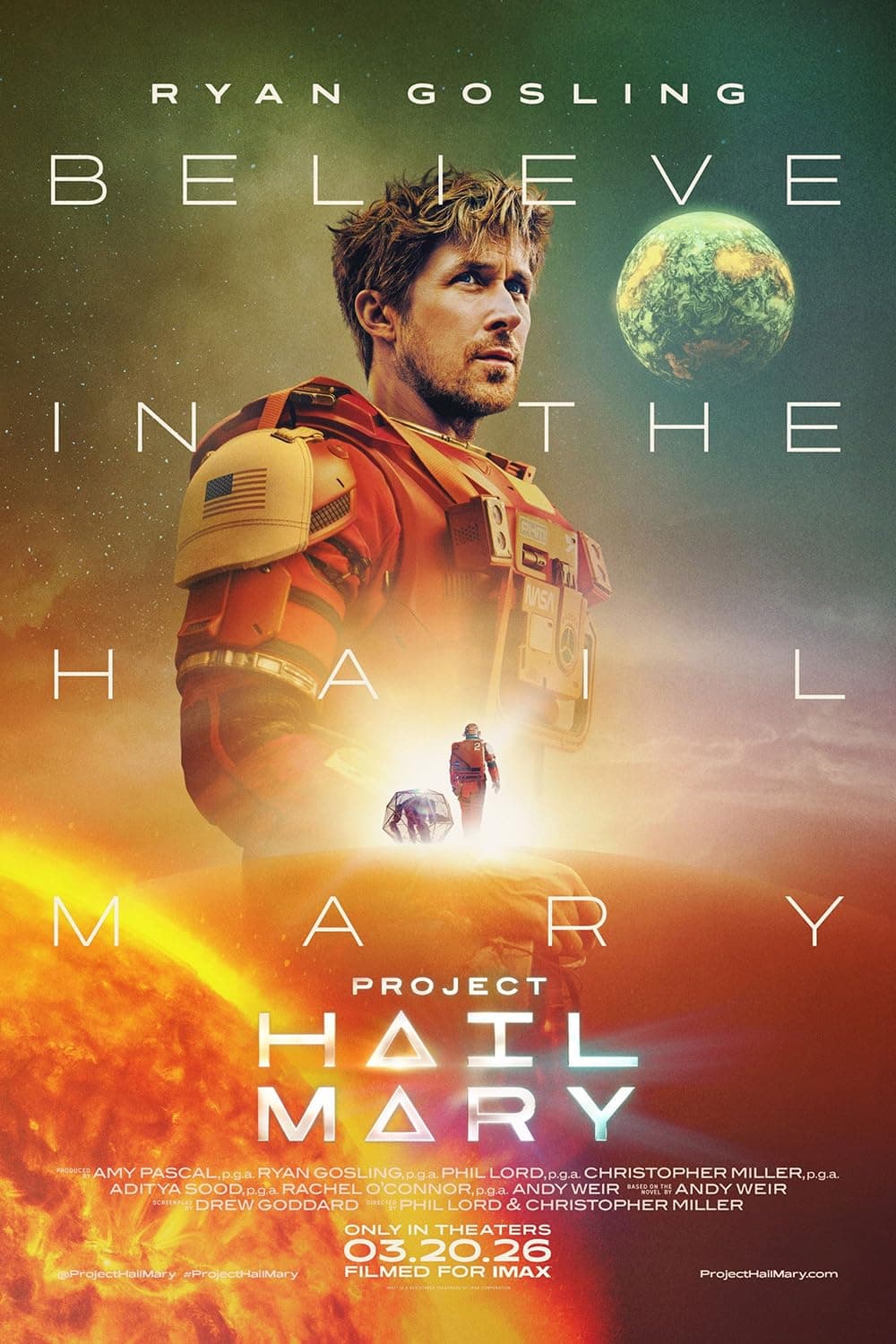 XIHOO Project Hail Mary 2026 Movie Posters for Boys & Girls Bedroom Decor Wall Art Print Gift Poster 16x24, Unframed