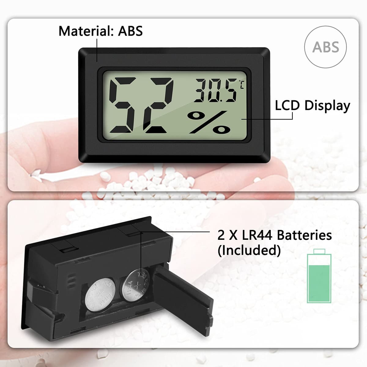 Thlevel Mini Higrómetro Termómetro Digital Casa Interior y Exterior Temperatura y Medidor de Humedad para la Sala Estar Invernadero Bodega Sótano Almacén 6PCS — view 6