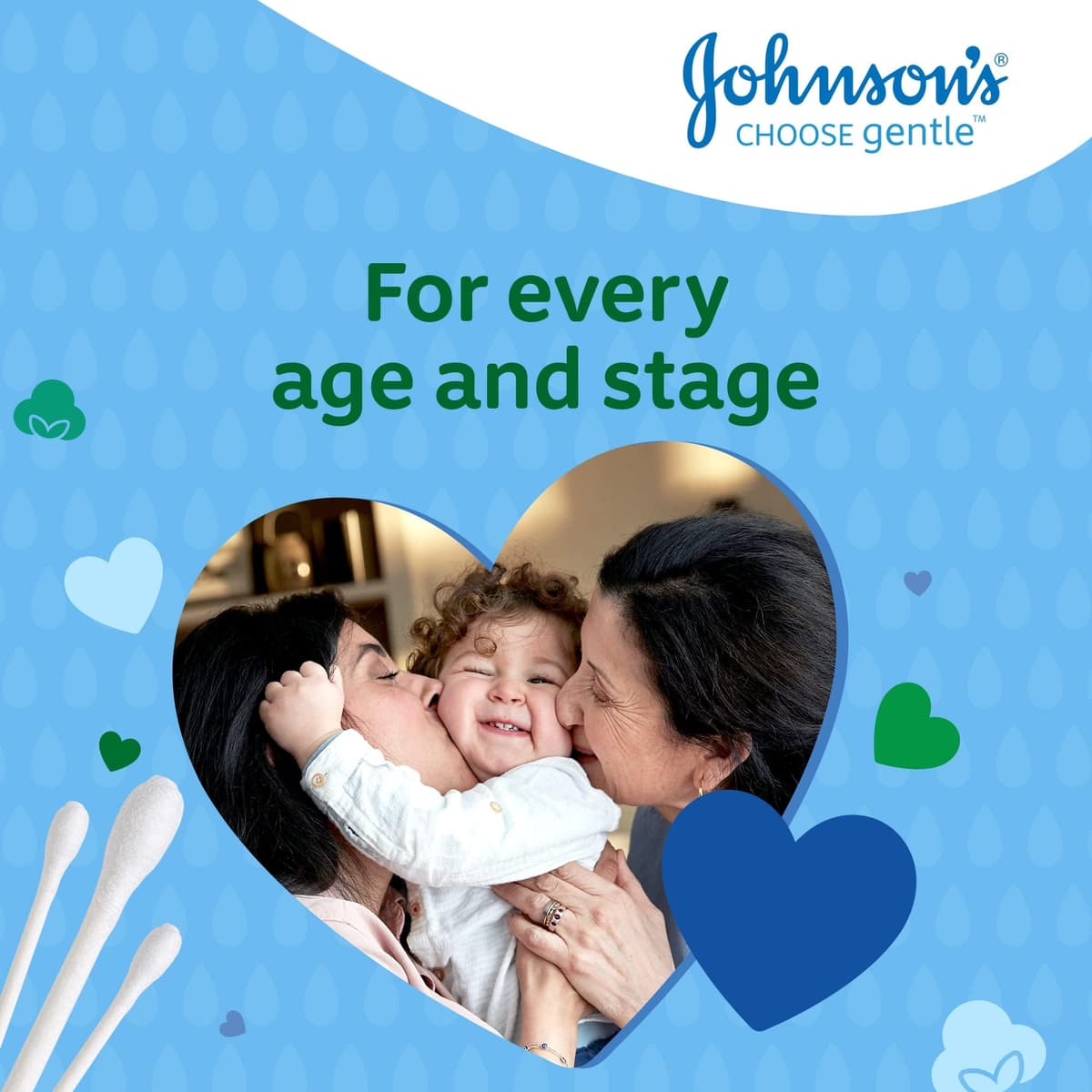 Johnson's Baby Cotton Buds (1 x Pack of 200) Soft & Gentle Ear Buds for Delicate Skin, Made of 100% Pure Cotton and Paper Sticks, Plastic-Free to Clean Delicate Areas, Around Eyes and Outer Ear — view 4