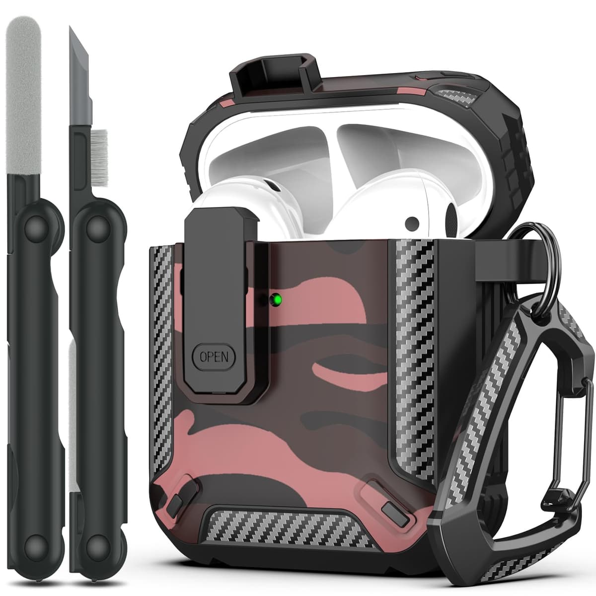 RFUNGUANGO Compatible con Airpods 4 Estuche (2024) con Kit de Limpieza, Clip de Bloqueo Seguro y Estuche de Protección a Prueba de Golpes para Airpods 4ta Generación Lanzamiento 2024,Cielo Estrellado — view 25