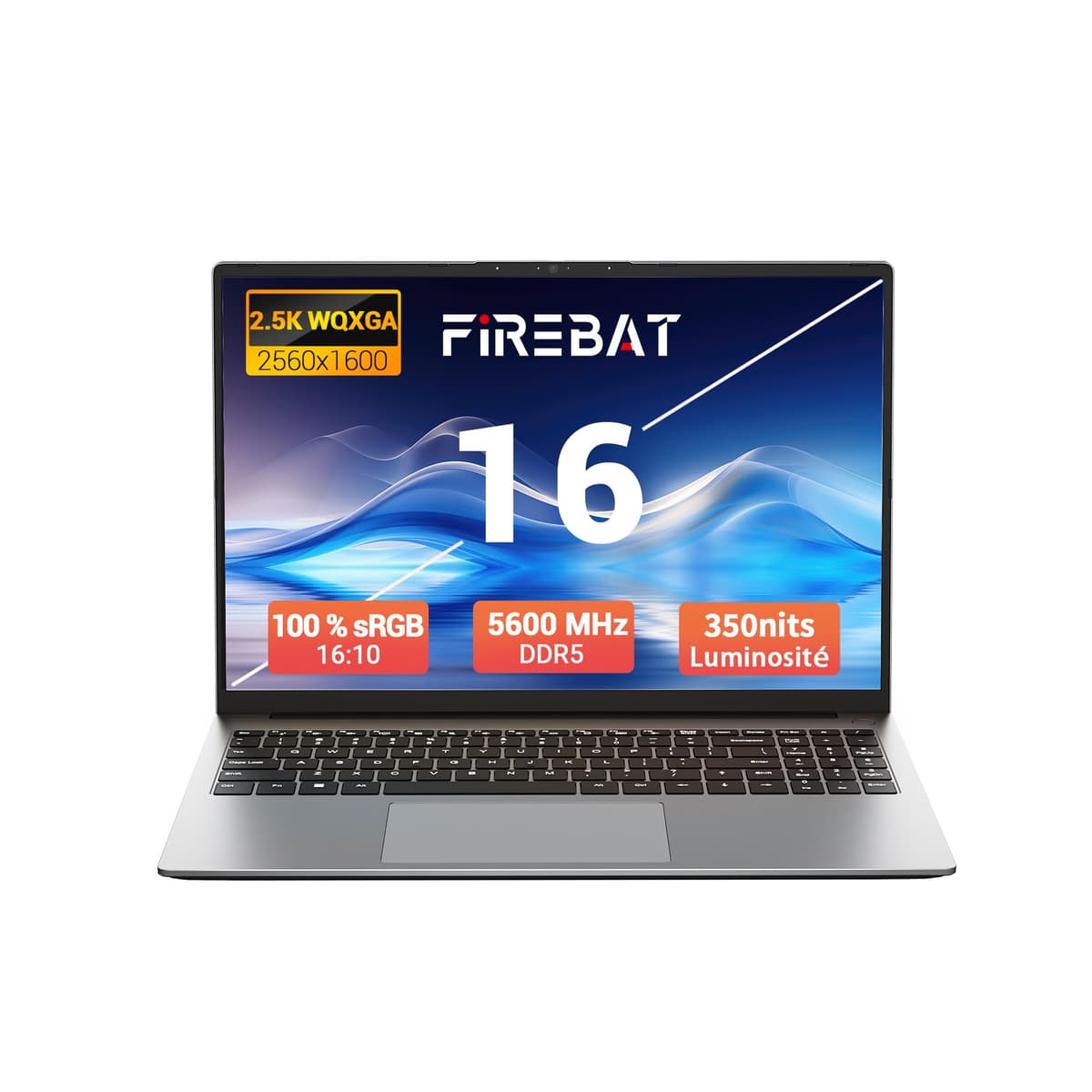 Portátil para Juegos de 16 Pulgadas, Ryzen 7 H 255 (Superior a 7735HS/7730U/7430U), hasta 4,9 GHz, 16 GB de RAM a 5600 MHz, SSD de 512 GB, 2560 x 1600 QHD, WiFi 6, BT 5.2, Gris【U6B H 255】