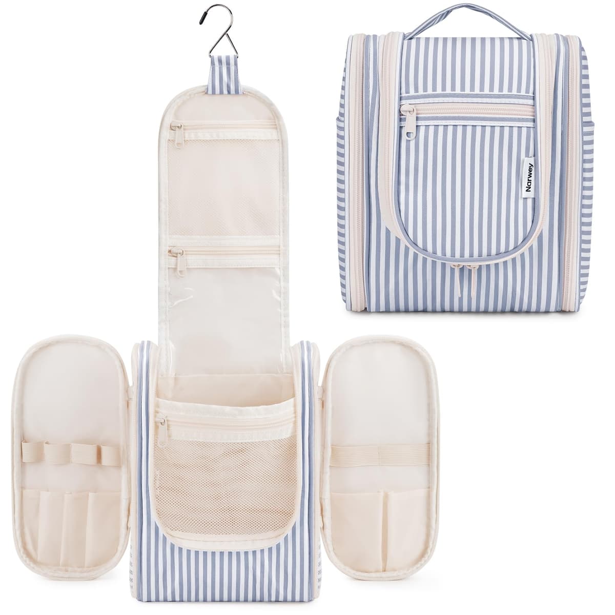 Narwey Neceser Mujer Bolsa de Aseo Colgante, Organizador de Maquillaje Neceser Viaje para Hombre y Mujer Accesorios de Viaje (Negro(Grande)) — view 12