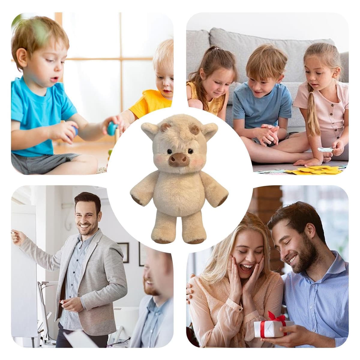 Cow Soft Plush Toy – Adorable Furry Running Cow Stuffed Animal For Stress Relief, Wild Boar Plush Toy 45cm For Home Decor Adorable Wild Boar Animal Doll — view 4