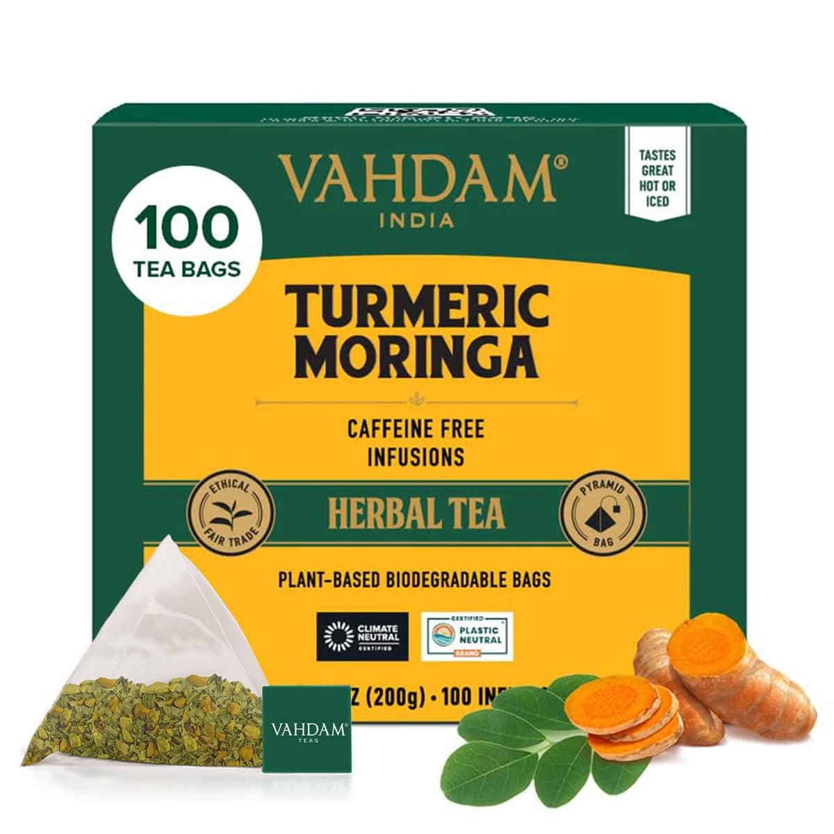VAHDAM, Himalayan Té Verde (100 Piramidales Bolsitas De Té) 100% Pura Y Natural | Envasado Fresco En La India | Caliente, Frío O Como Kombucha — view 12