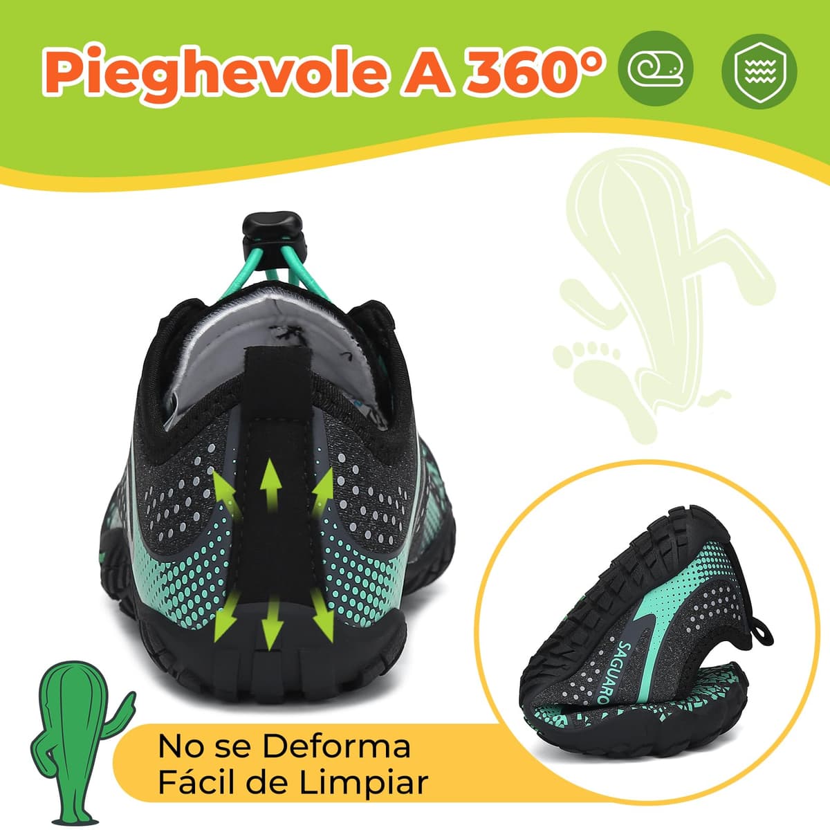SAGUARO Barefoot Zapatillas Minimalista Comodas Zapatillas de Trail Running per Niños Niñas, Gr.24-36 — view 6