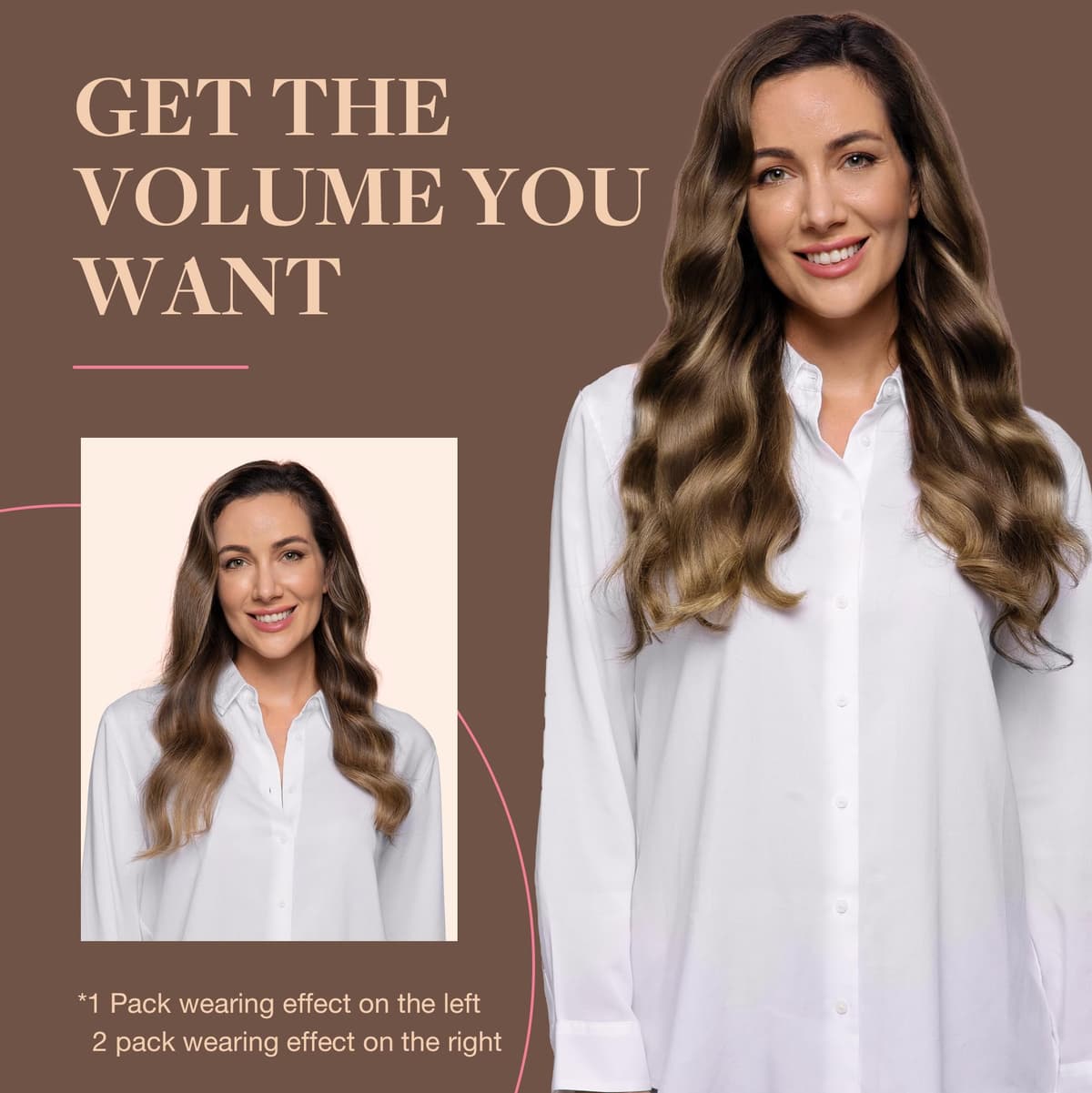 GOO GOO Clip in Hair Extensions Human Hair, 18inch 150g 9Pcs, #2 Dark Brown, Hair extensions for women, Human Hair Extensions Clip in — view 28