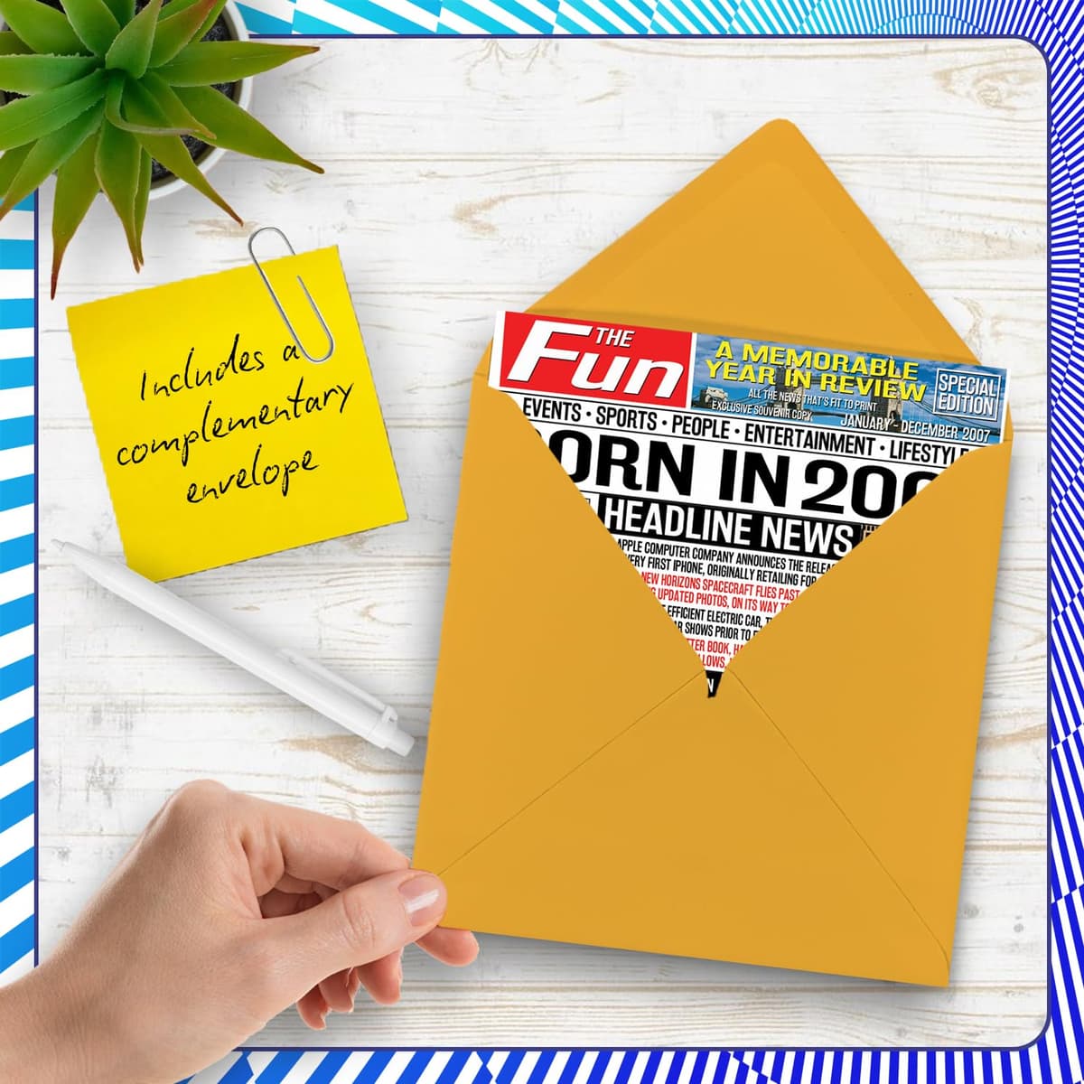 19th Birthday Cards for Men Women - Born In 2007 Newspaper - Happy 19 Birthday Card for Son Daughter Cousin Vintage Retro Back In 2007, 145mm Bday Greeting Cards — view 5