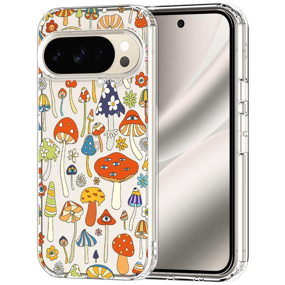 MOSNOVO Case for Google Pixel 9 & Pixel 9 Pro, [Buffertech 6.6ft Military-Grade Drop Protection] [Anti Peel Off Tech] Clear TPU Bumper Phone Case Cover Design - Eucalyptus — view 83