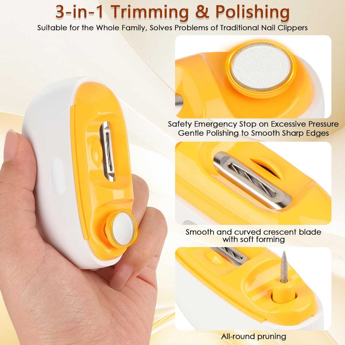 Cortaúñas eléctrico para pies y uñas, lima de uñas automática, cortaúñas eléctrico, cortaúñas eléctrico, tijeras de uñas para bebé, cortaúñas eléctrico — view 4