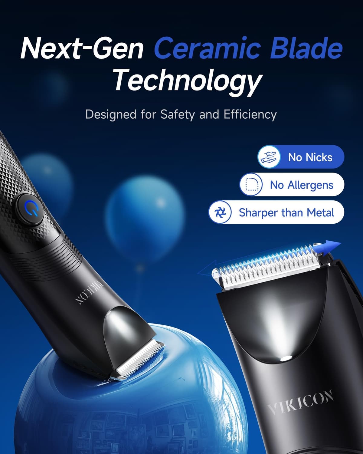 Manscape Body Trimmer Men, Painless Pubic & Balls Trimmer Men, Body Shavers w/Ceramic Blade&LED Light, IPX7 Waterproof Electric Razor, Male Grooming Kit USB-C Rechargeable, Gifts for Husband — view 3
