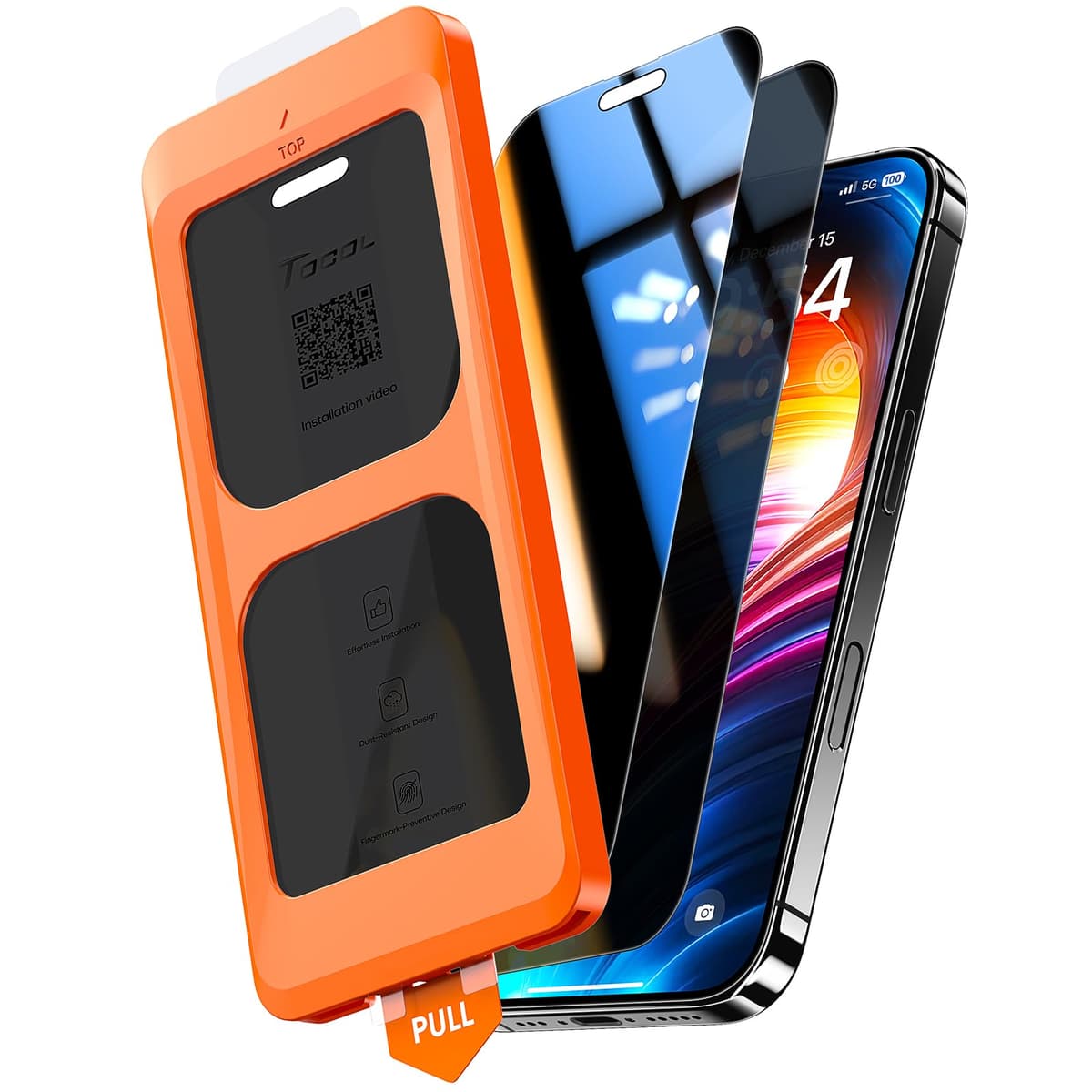 TOCOL Protector Pantalla para iPhone 17 Pro Max, Alineación Automática para Una Instalación Rápida, Cristal Templado de Dureza 9H Inastillable, HD Transparente, 2 Piezas — view 14