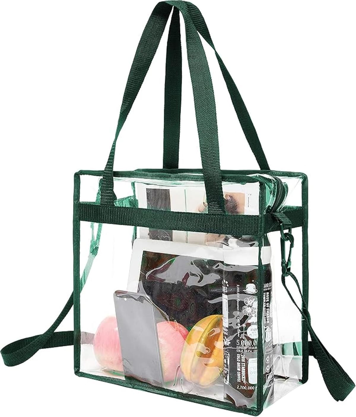 BAGAIL Clear Bags 12x6x12 Stadium Approved Clear Tote Bag with Zipper Closure Crossbody Shoulder Bag with Adjustable Strap — view 17