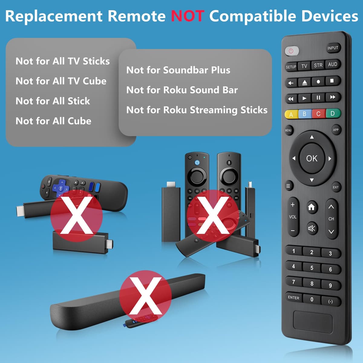 Universal-TV-Remote-Control for Samsung/Roku/LG/Hisense/Sony/TCL/Philips Smart TV,Replacement for Tvs/Media Streaming Players/Sound Bar Audio/Boxes/DVD/Blu-ray Players and More — view 3