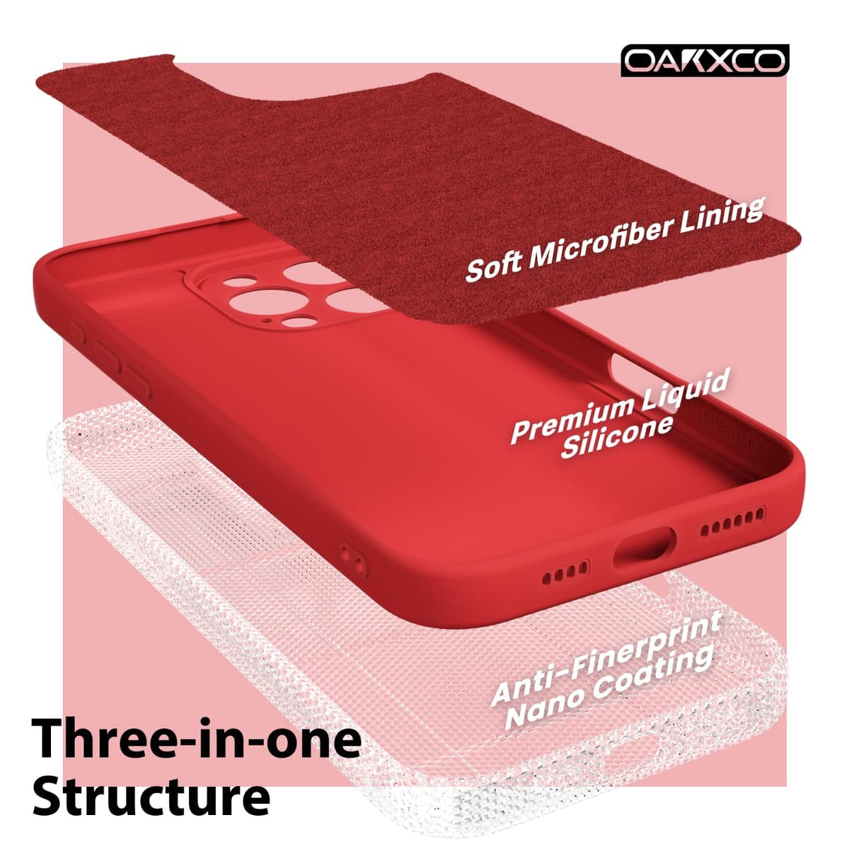 oakxco for iPhone 17 Pro Max Phone Case Liquid Silicone, Cute Thin Slim Grip Soft Rubber Gel for Women Men, Smooth Matte TPU Plain Solid Color Girly Simple Case with Camera Cover, Light Pink — view 659