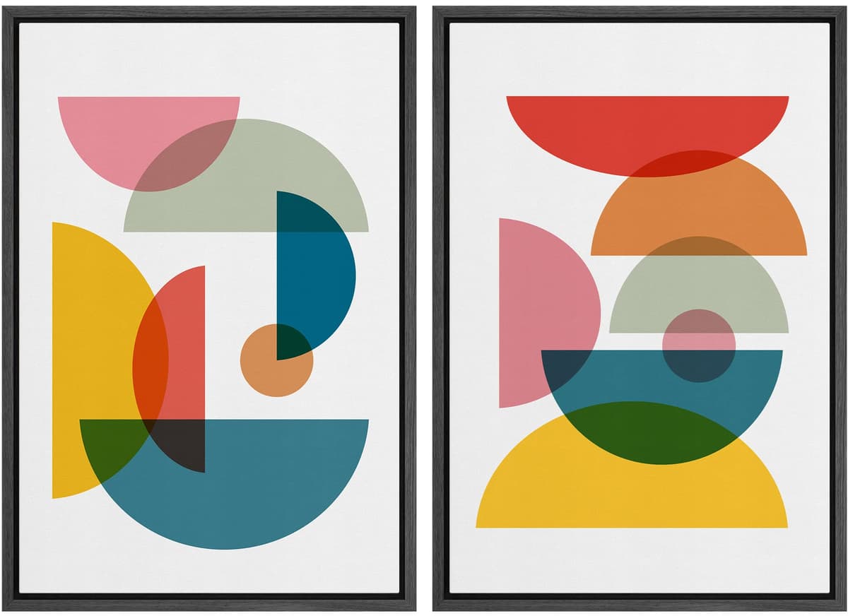 MUDECOR Framed Canvas Print Wall Art Set Watercolor Pastel Duotone Tan Landscape Abstract Shapes Illustrations Modern Art Decorative Contemporary for Living Room, Bedroom, Office - 24"x36"x2 Natural — view 48
